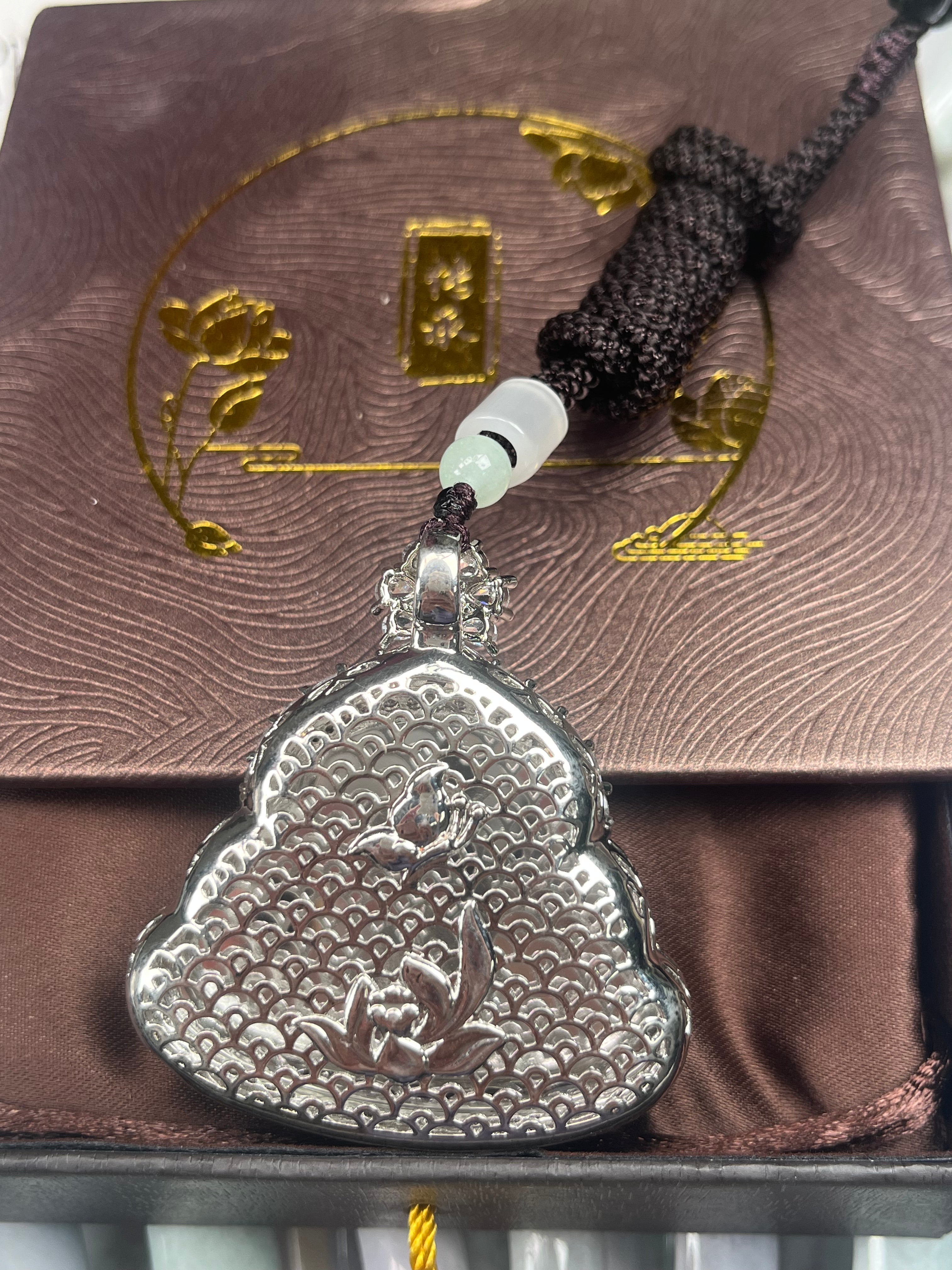 Imperial Green Nature Burmess Grade A Jadeite Buddha Pendant L