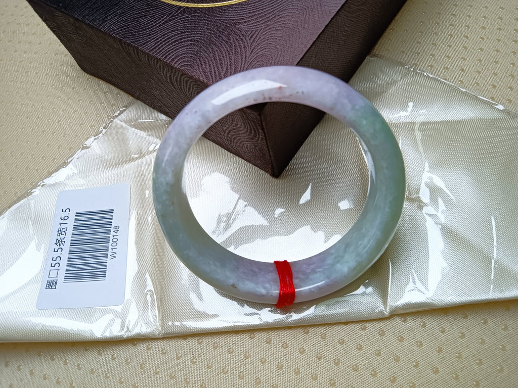 Apple Green & Lavender Spring Color Burmess Jadeite Bracelet  (Size:55-56mm)