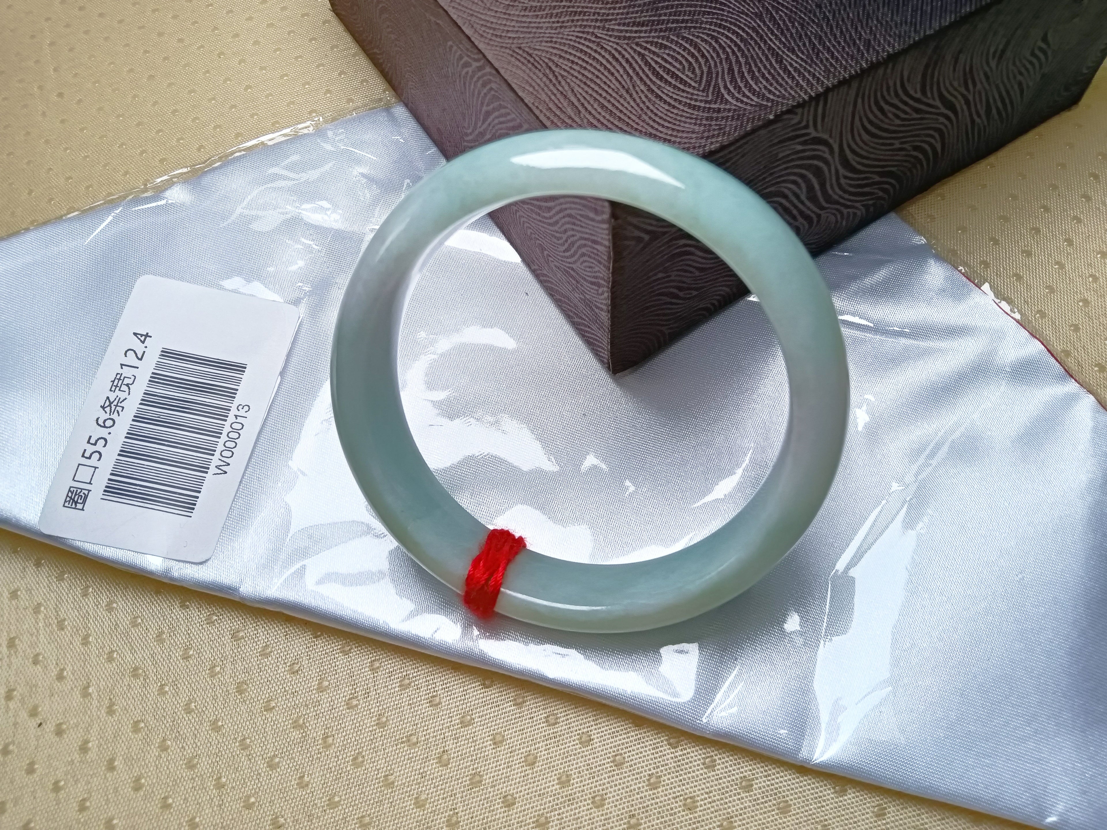 Spring Color Light Lavender mixed Apple Green Burmess Jadeite Bracelet (Size: 55-56mm)