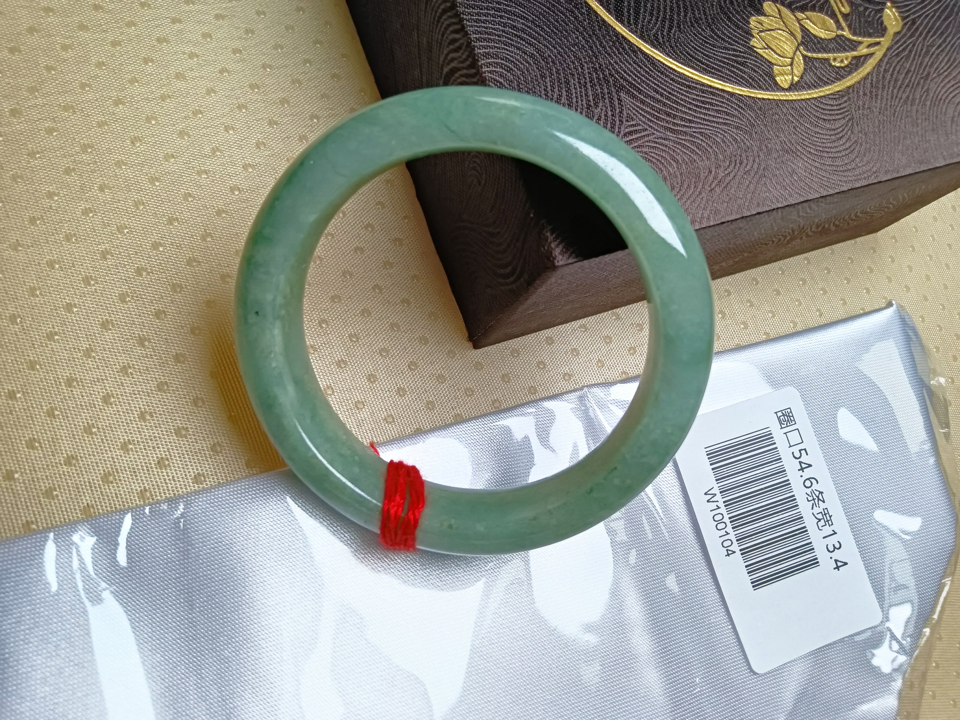 Watery Full Light Green Nature Type-A Jadeite Bangle (Size: 54.5-56mm)