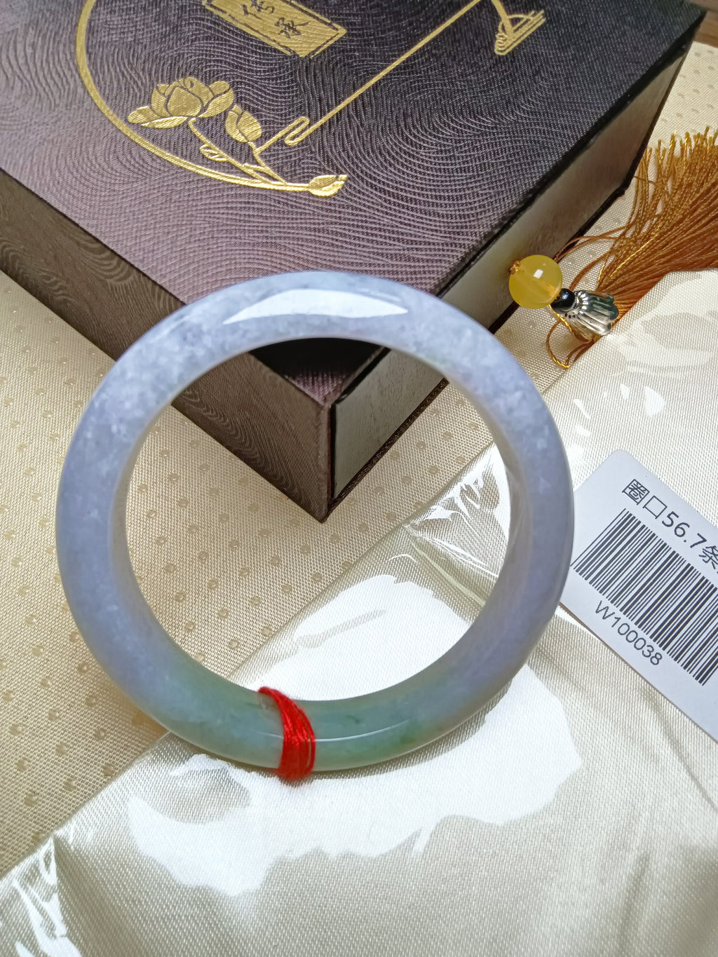 Icy Full Light Lavender Natural Jadeite Bangle(Size: 56-57mm)