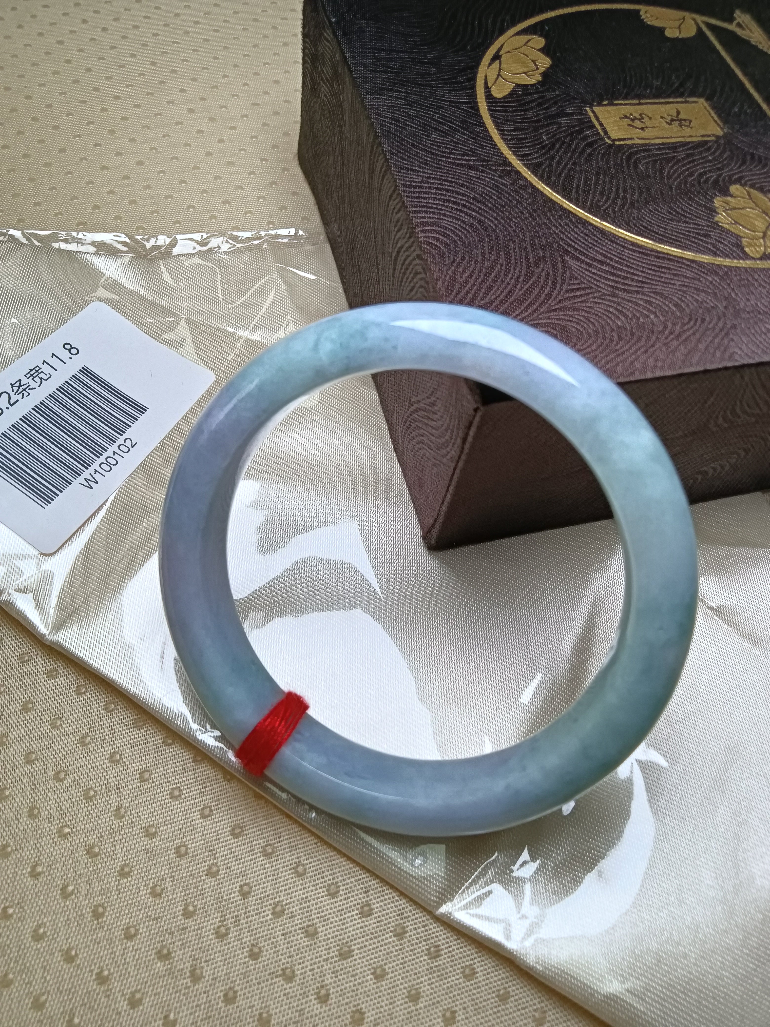 Spring Color Lavender and Green mixed Yellow Natural Jadeite Bangle(Size: 58-59mm)