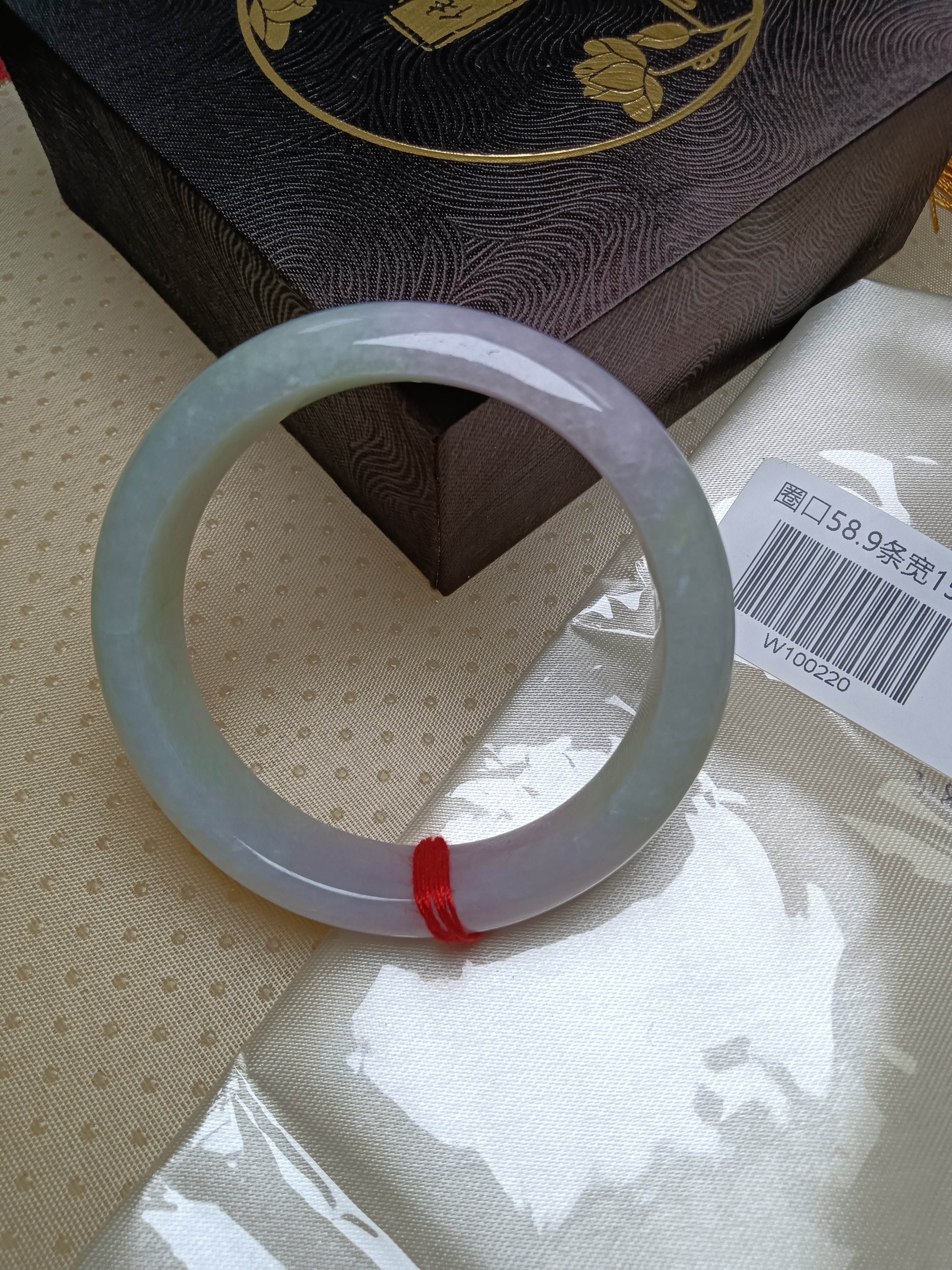 Spring Color Pinkish Lavender and Light Green Natural Type-A Jade Bangle(Size: 58-59mm)