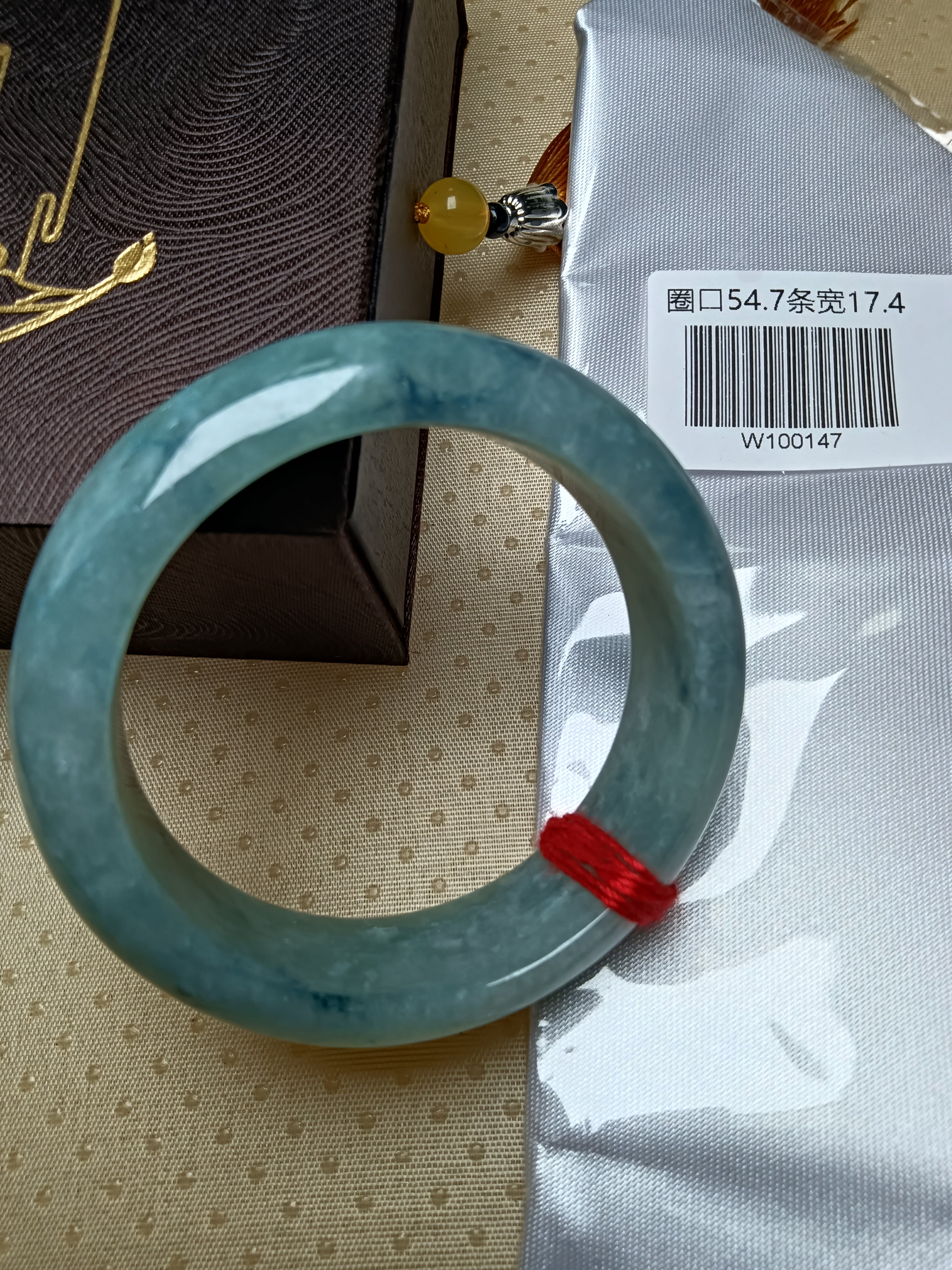 Watery Full Light Green Nature Type-A Jadeite Bangle (Size: 54.5-56mm)