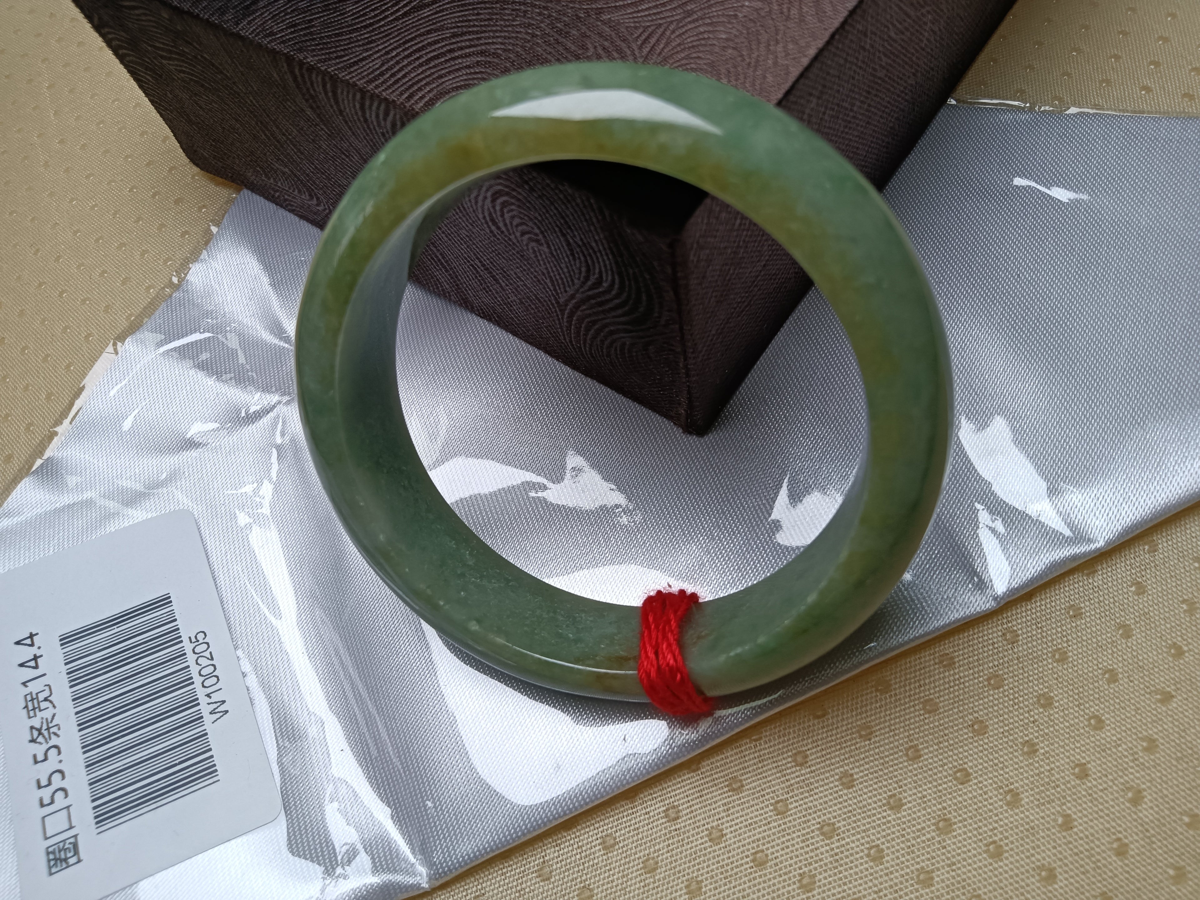 Watery Full Light Green Nature Type-A Jadeite Bangle (Size: 54.5-56mm)