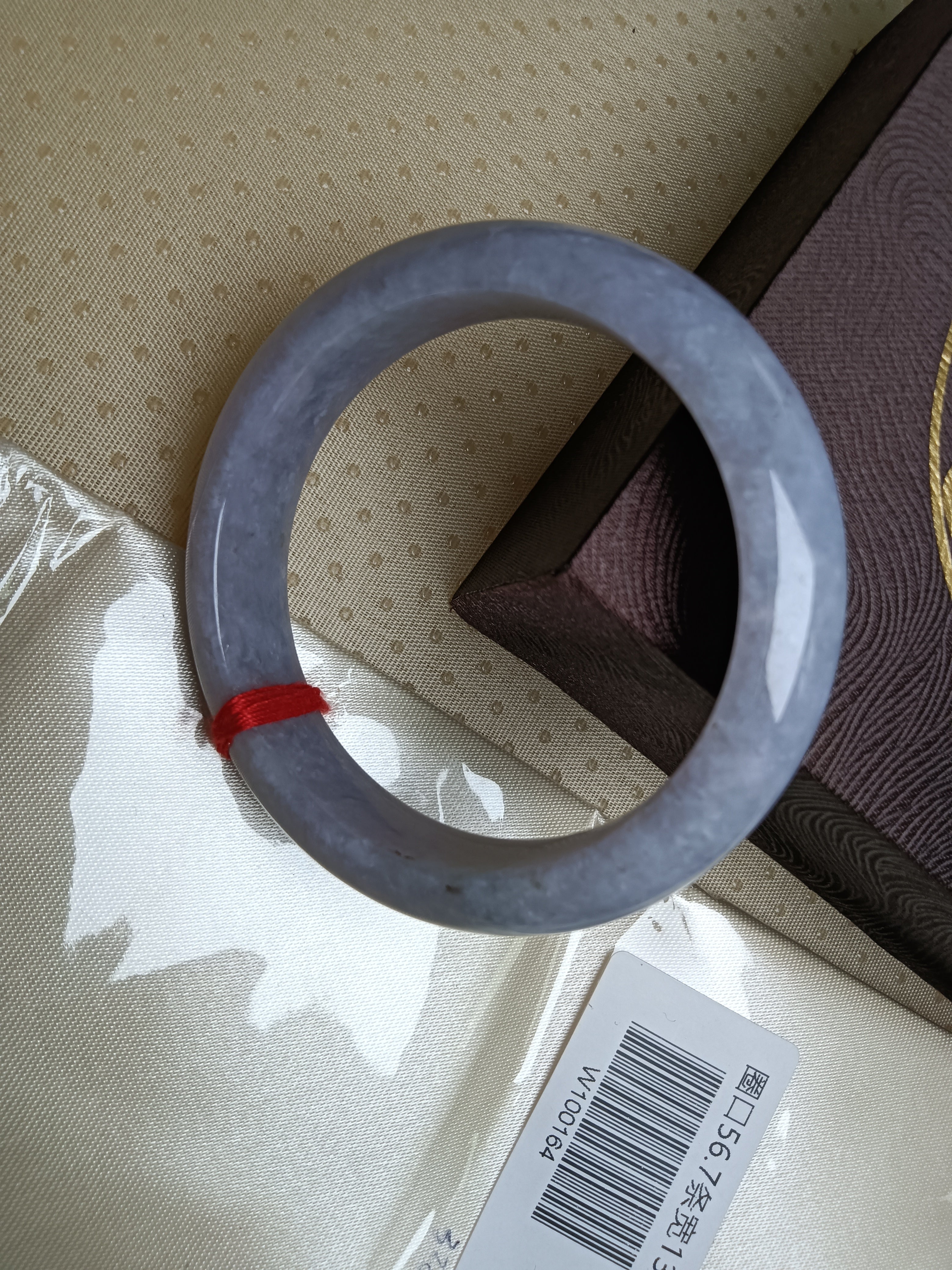 Icy Full Light Lavender Natural Jadeite Bangle(Size: 56-57mm)