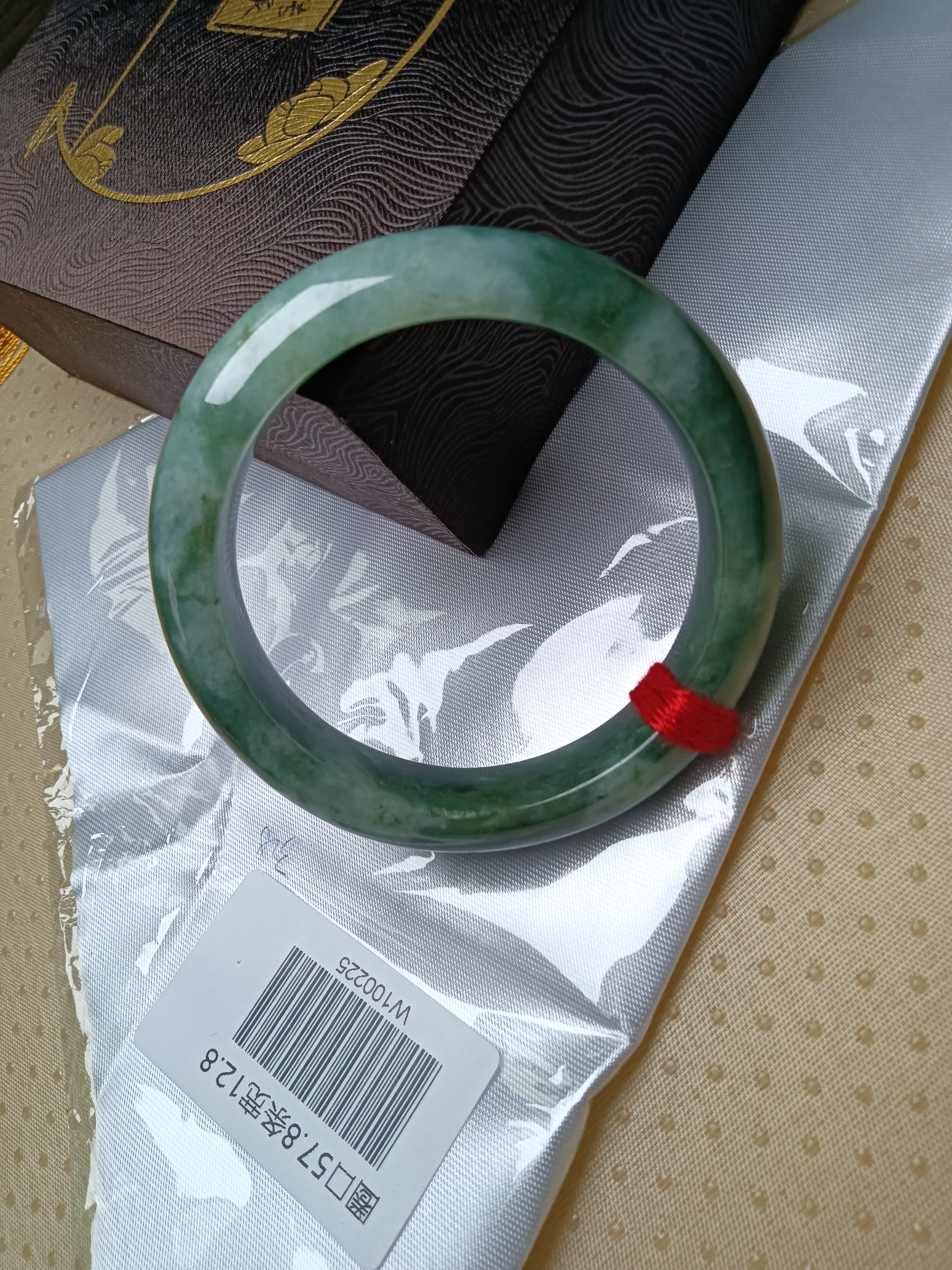 Full Apple Green Natural Burmess Grade A Jadeite Bracelet  (Size:57-58mm) #W225