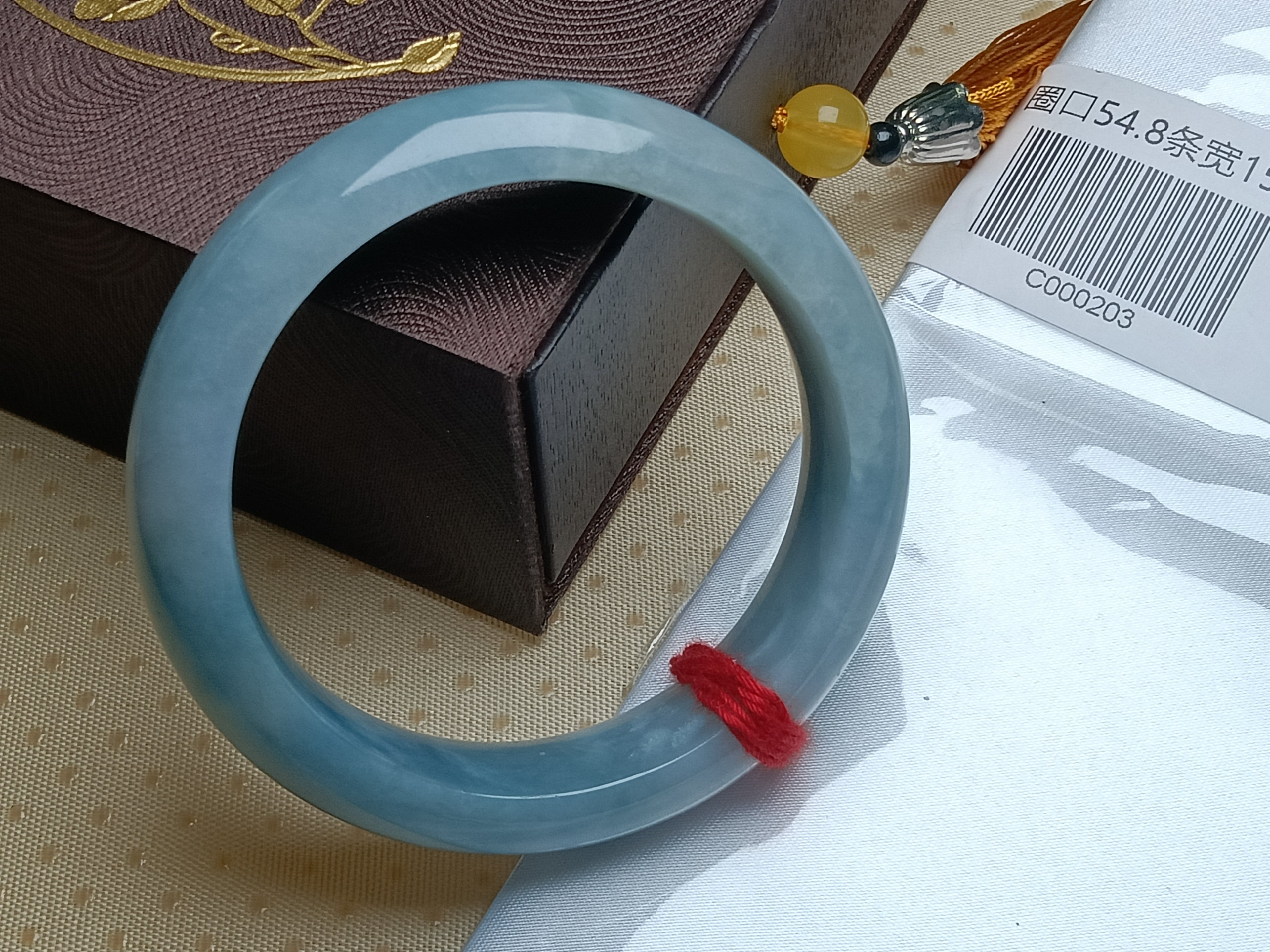 Natural Grade-A Jadeite Bangles Turquoise (Size:54-55mm)