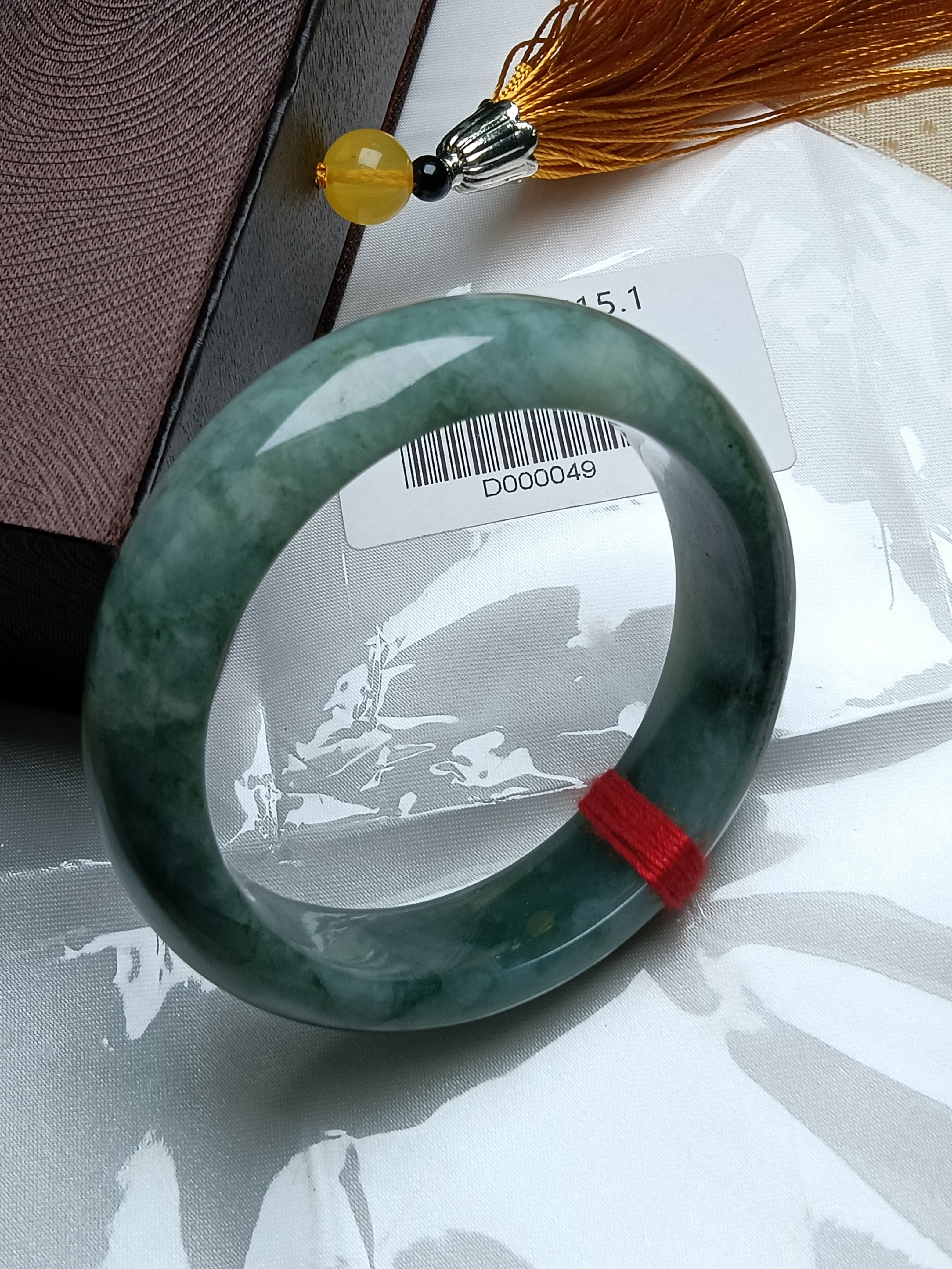 Watery Full Apple Green Natural Type-A Jade Bangle(Size: 53-54mm) #D049