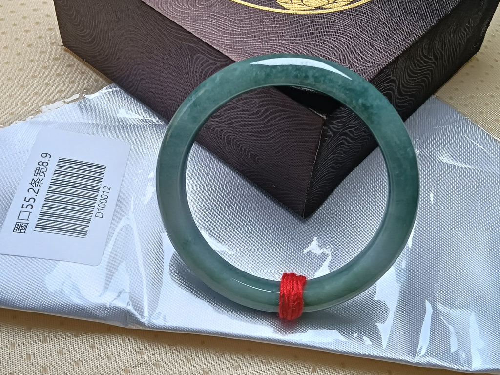 Watery Apple Green Even Color Nature Type-A Jadeite Bangles (Size:55-56mm)