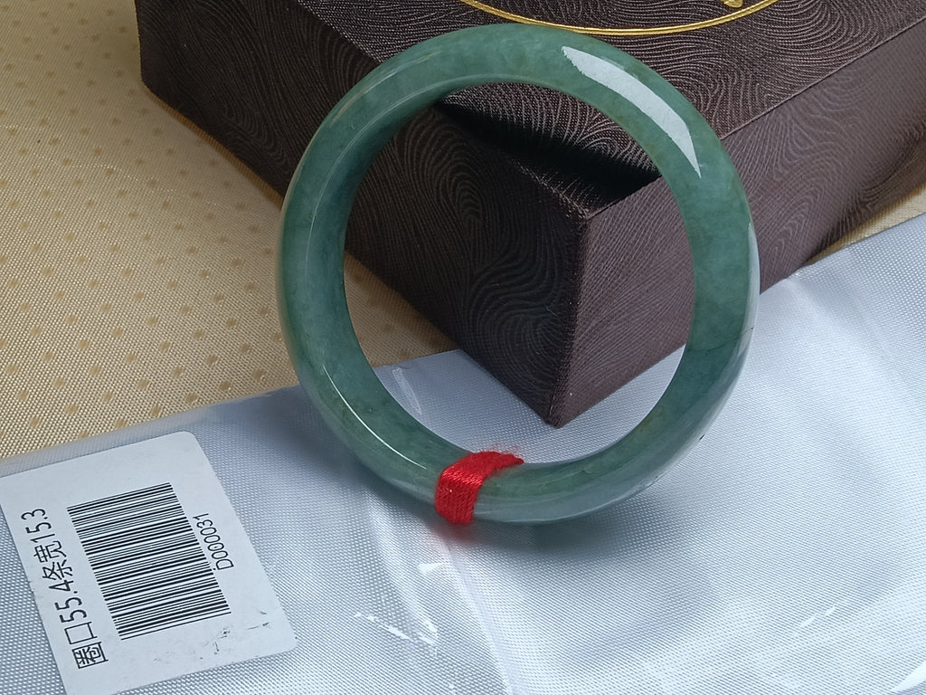 Even Apple Green Natural Grade-A Jadeite Bangles (Size:55-56mm)