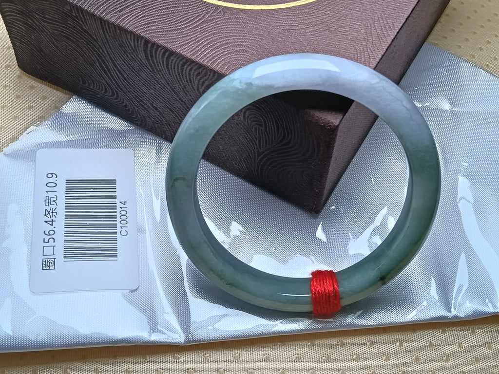 Green & Lavendar Burmese JGIA Certified Jadeite Bangle (Size:56-57mm) #C014
