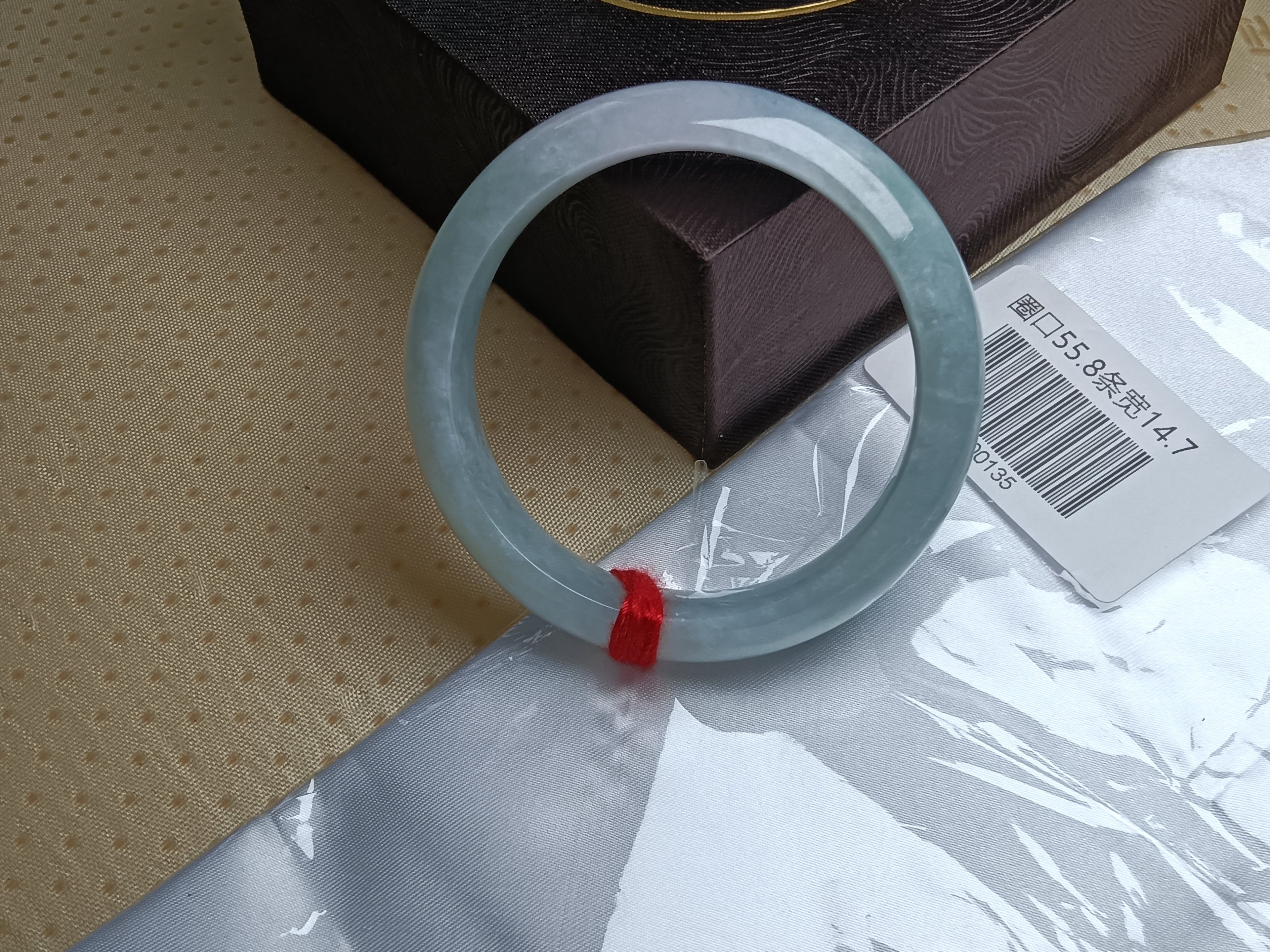 Light Green and Less Lavender Natural Grade-A Jadeite Bangles (Size:55-56mm)