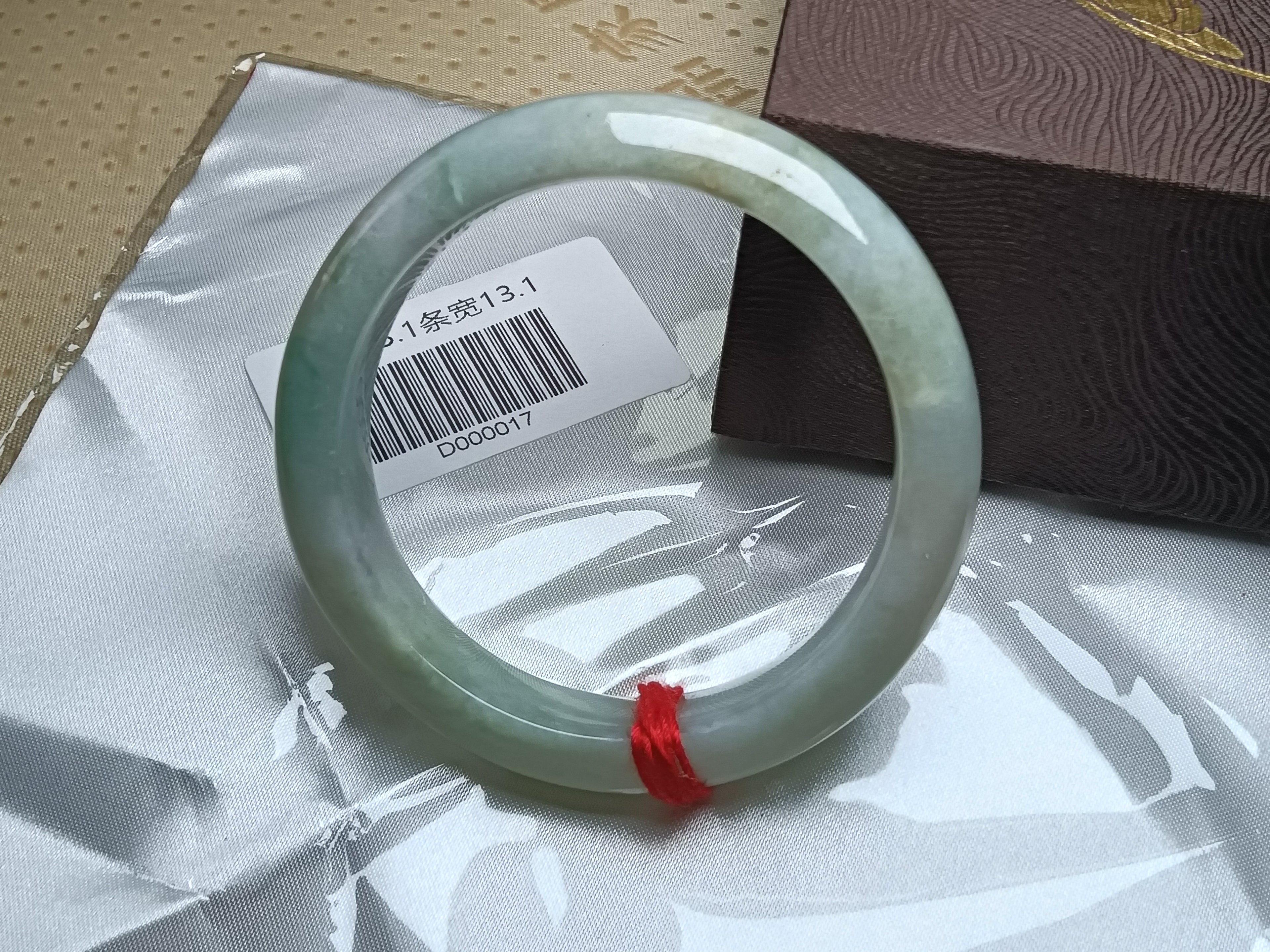 Icy Light Green Mixed Light Yellow Nature Type-A Jadeite Bangles (Size:54-55mm) #D017