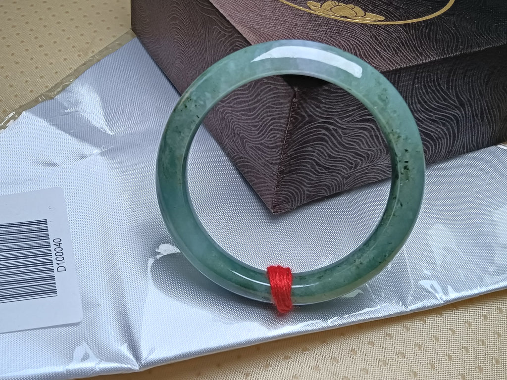 Watery&Icy Apple Green Nature Type-A Jadeite Bangles (Size:54-55mm)