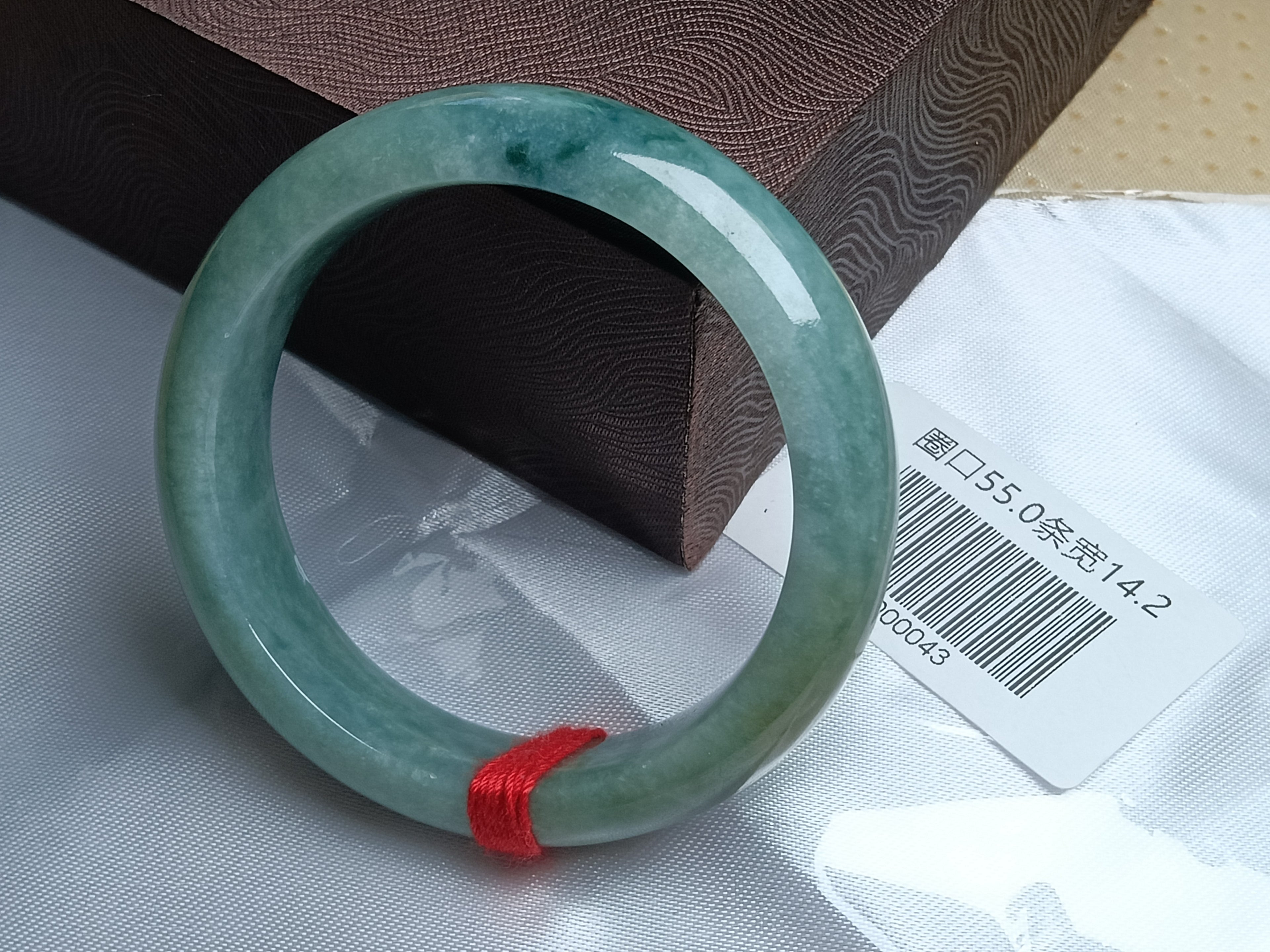 Watery&Icy Apple Green Nature Type-A Jadeite Bangles (Size:54-55mm)