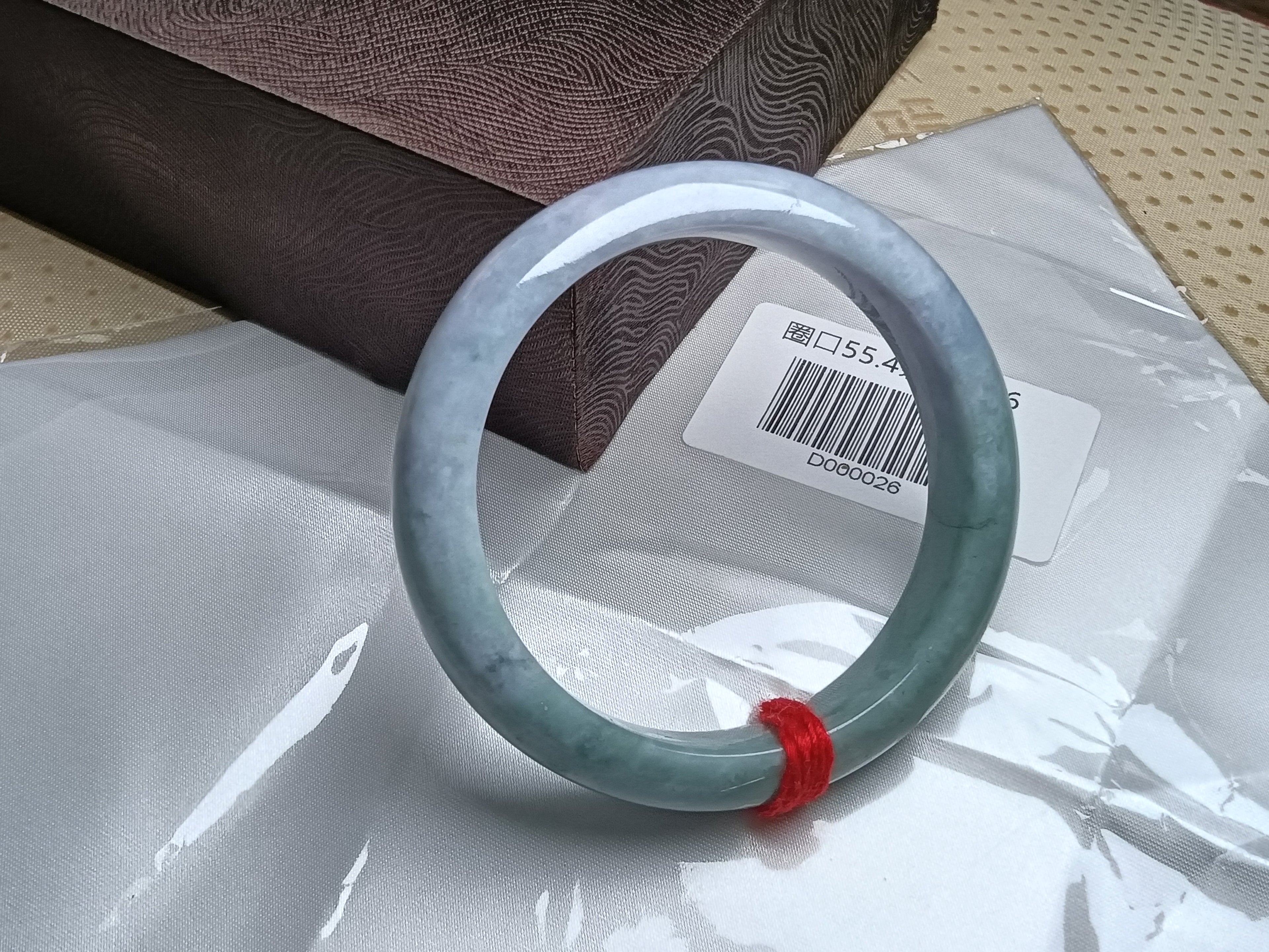 Half Water/Half Mountain Lavender&Green Burmese Jadeite Bracelet with Certificate (Size:55-56mm)