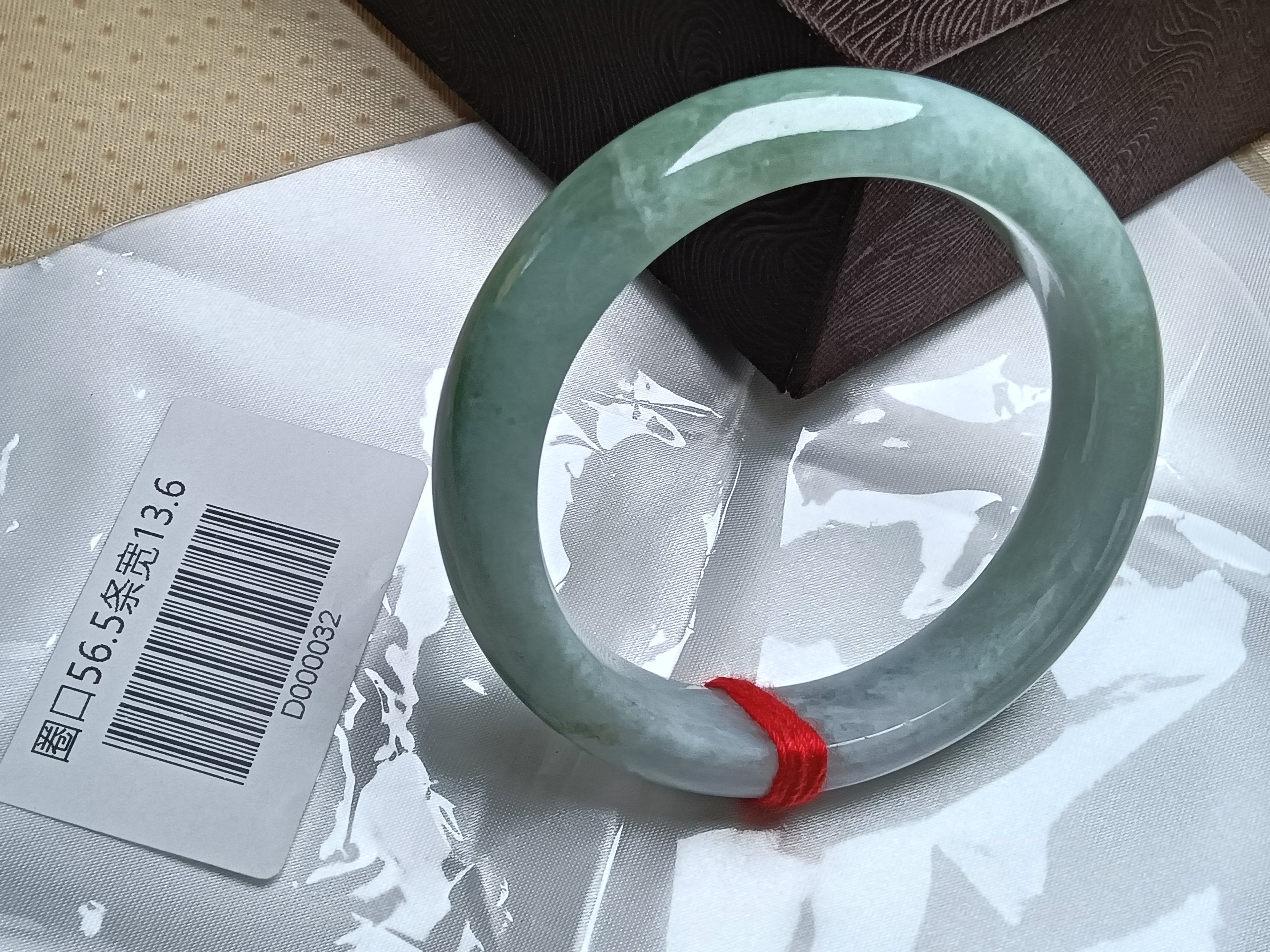 More Green & Lavendar Burmese JGIA Certified Jadeite Bangle (Size:56-57mm) #D032