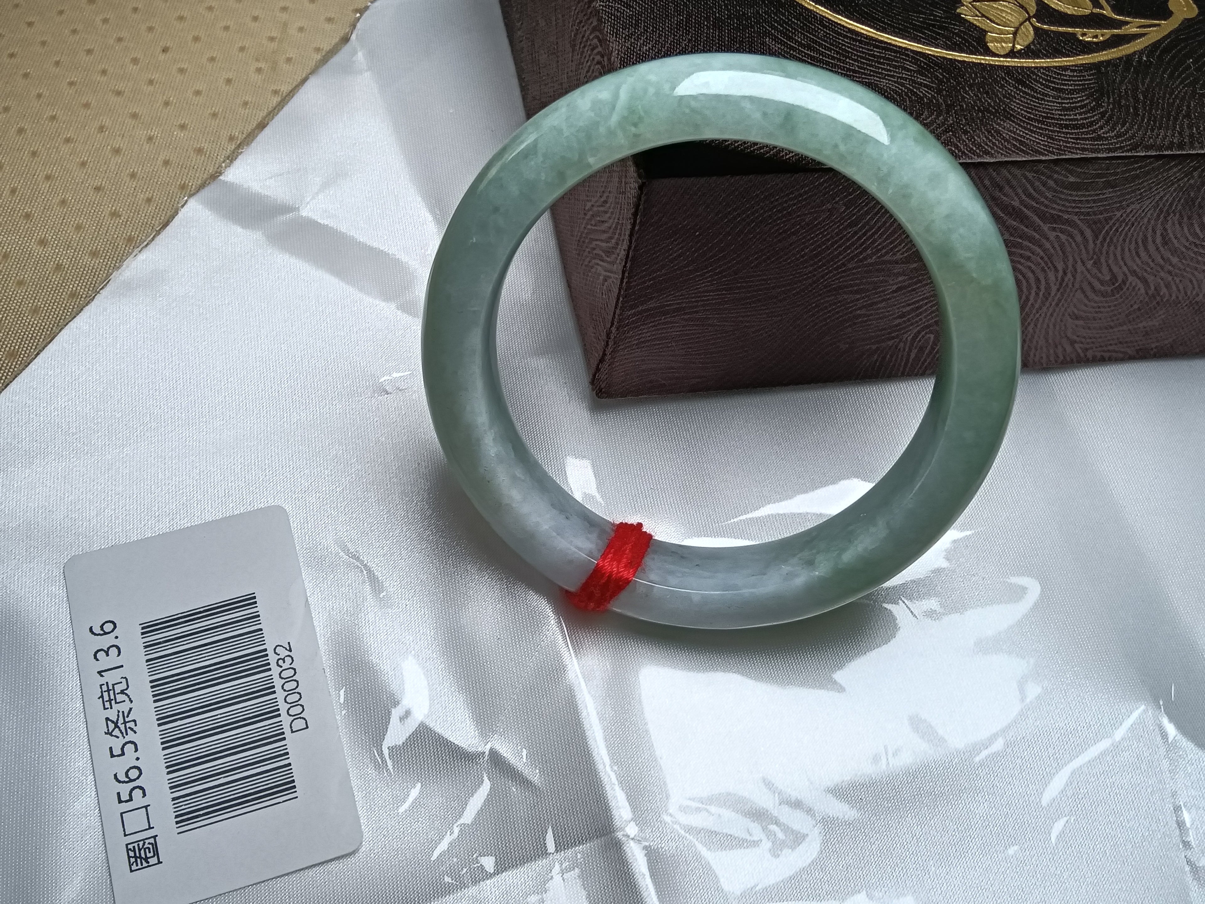 More Green & Lavendar Burmese JGIA Certified Jadeite Bangle (Size:56-57mm) #D032