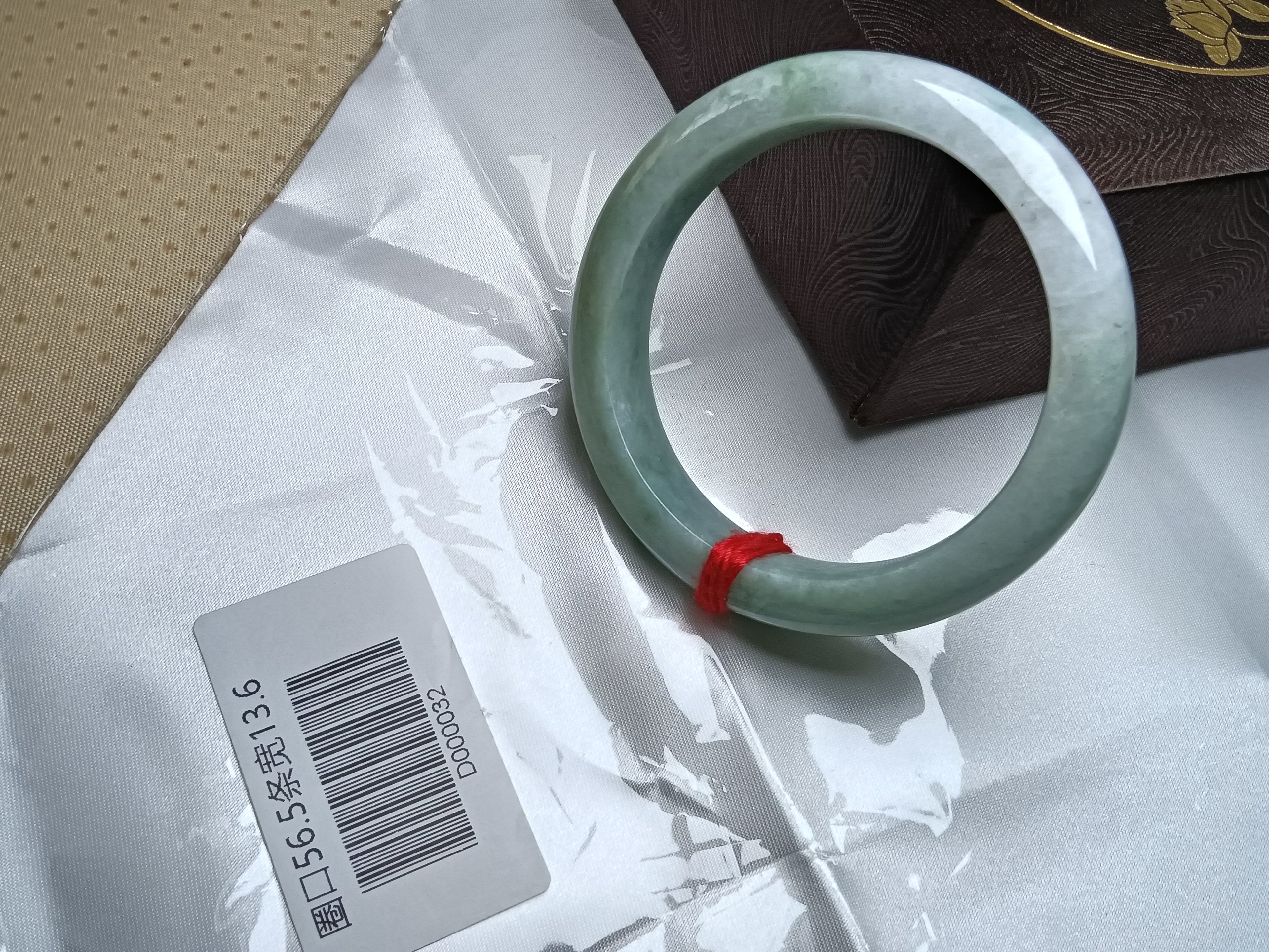 More Green & Lavendar Burmese JGIA Certified Jadeite Bangle (Size:56-57mm) #D032