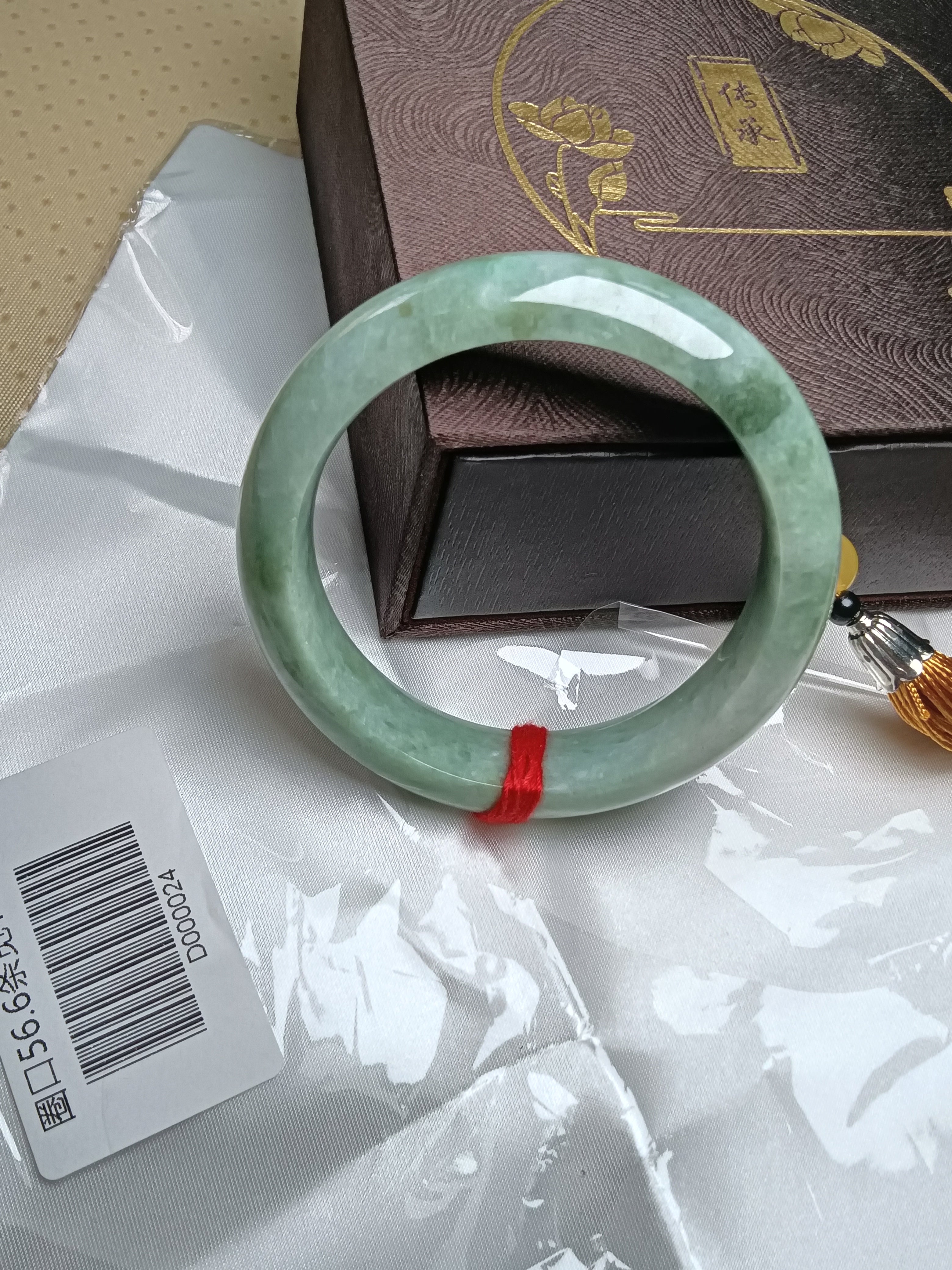 Apple Green Burmese JGIA Certified Jadeite Bangle (Size:56-57mm) #D024