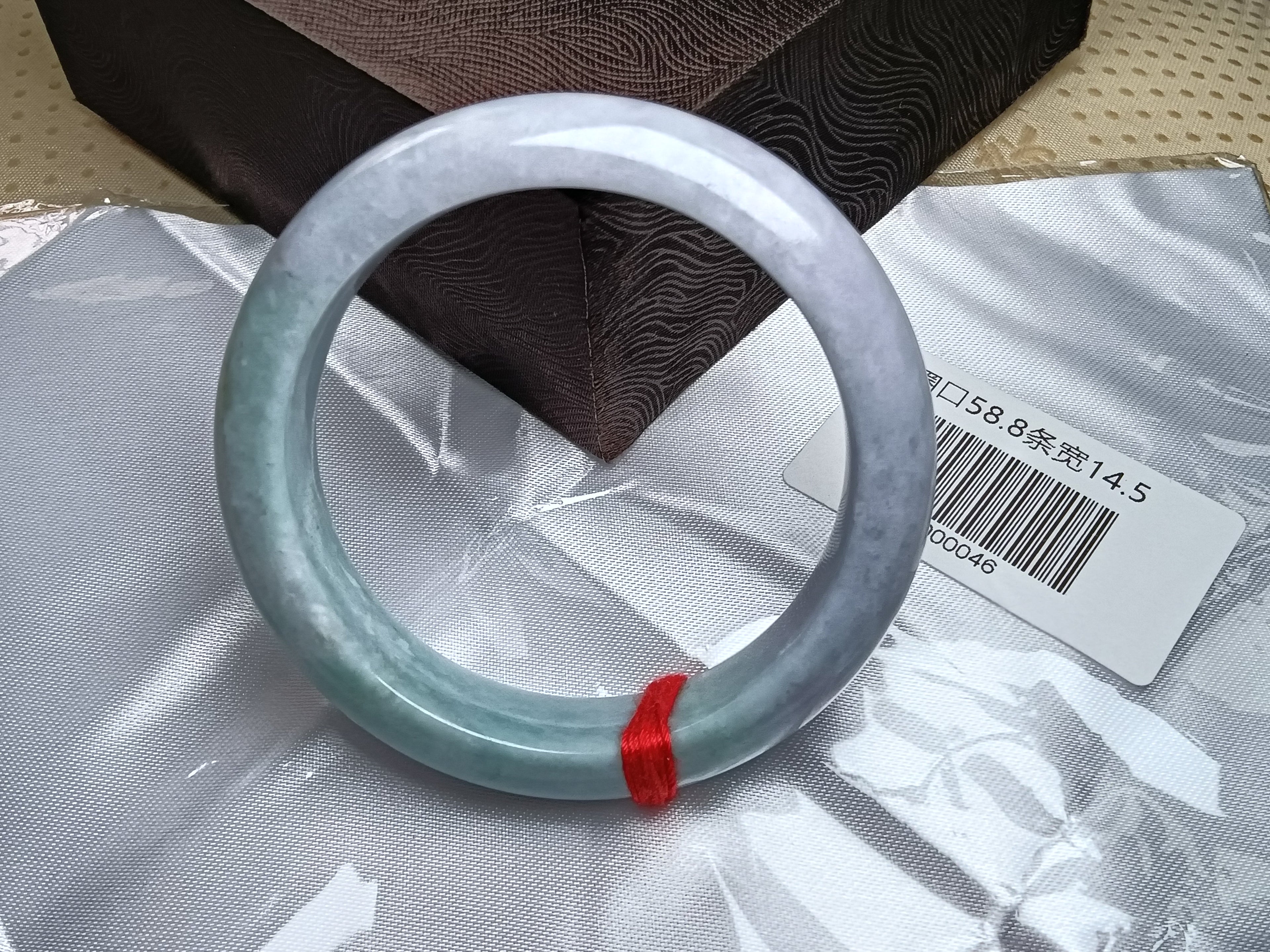 Spring Color Lavender &Green with Floating Flower Nature Type-A Jadeite Bangles (Size:58-59mm)