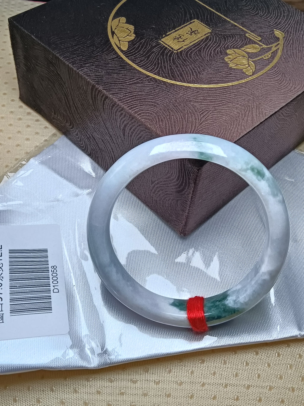 Light Lavendar with Spicy Green Burmese JGIA Certified Jadeite Bangle (Size:56-57mm) #D058