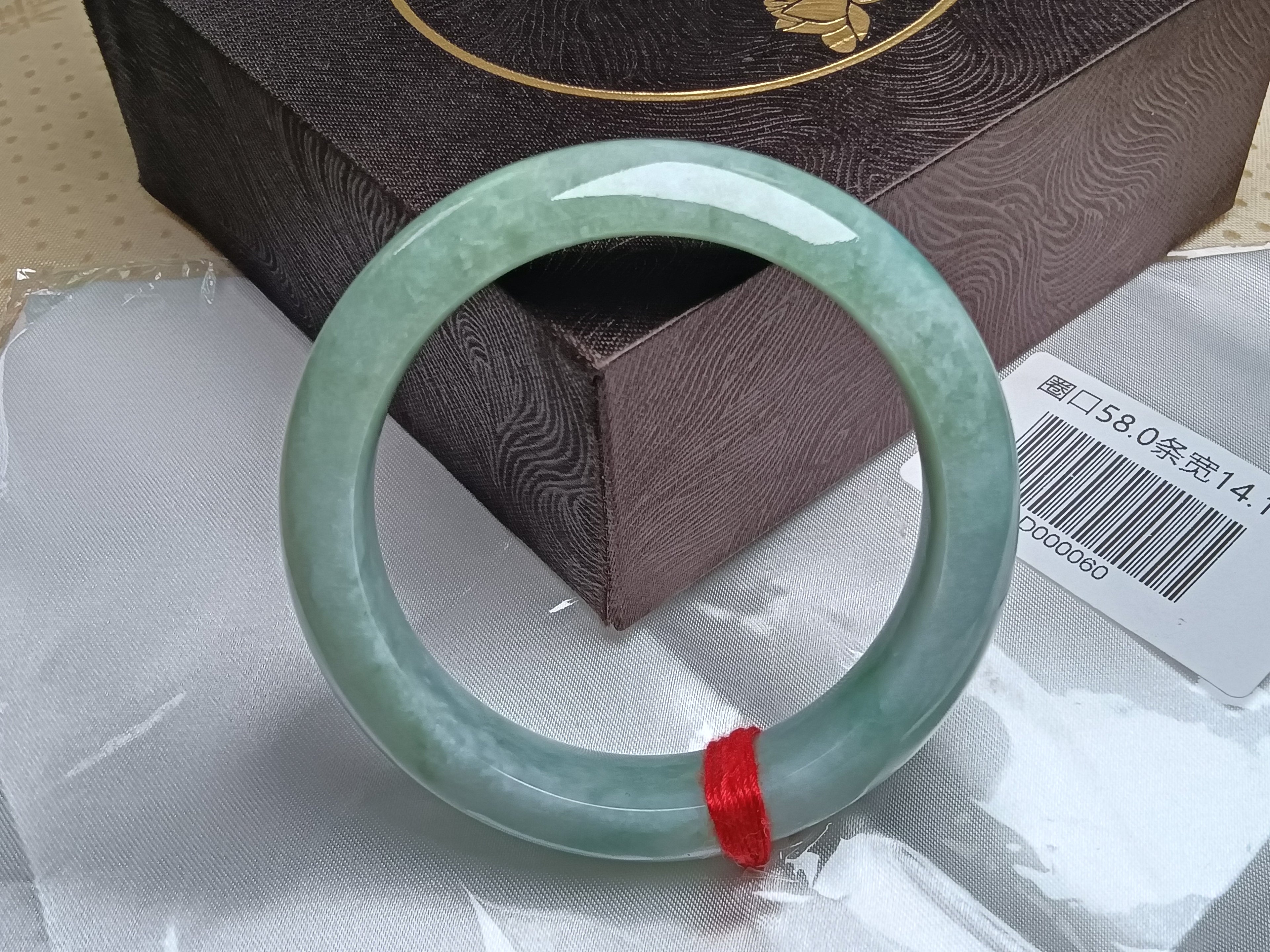 Full Apple Green Even color Nature Type-A Jadeite Bangles (Size:58mm)