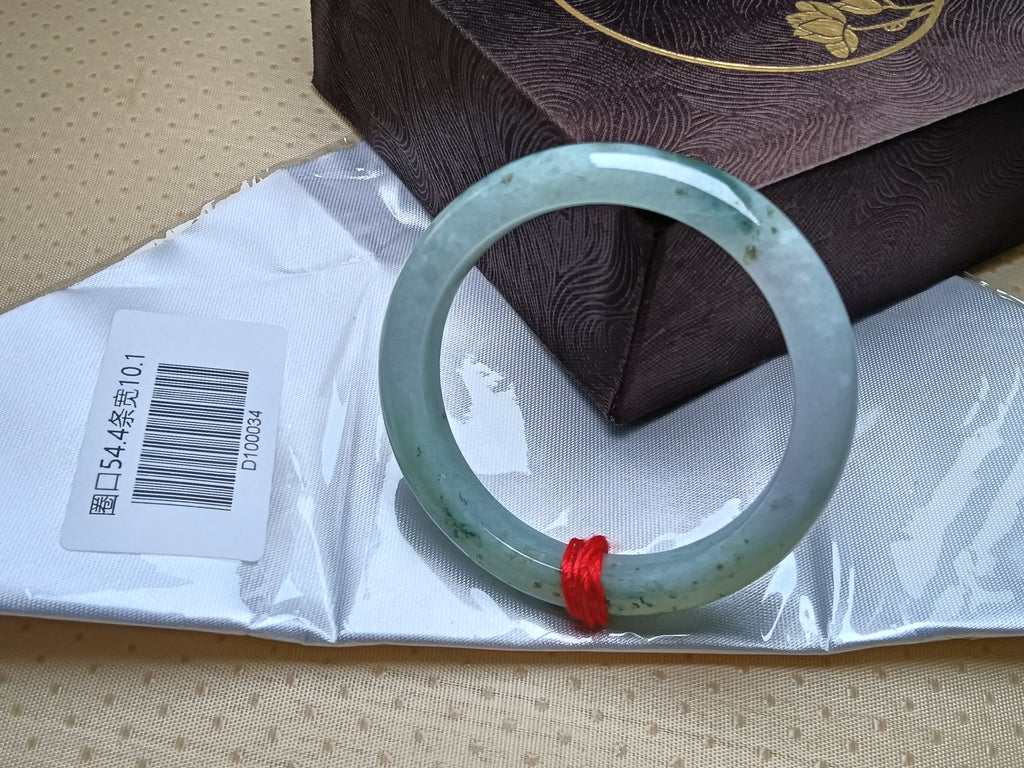 Trasparent Green mixed LavenderBurmese JGIA Certified Jadeite Bangle (Size:54-55mm)