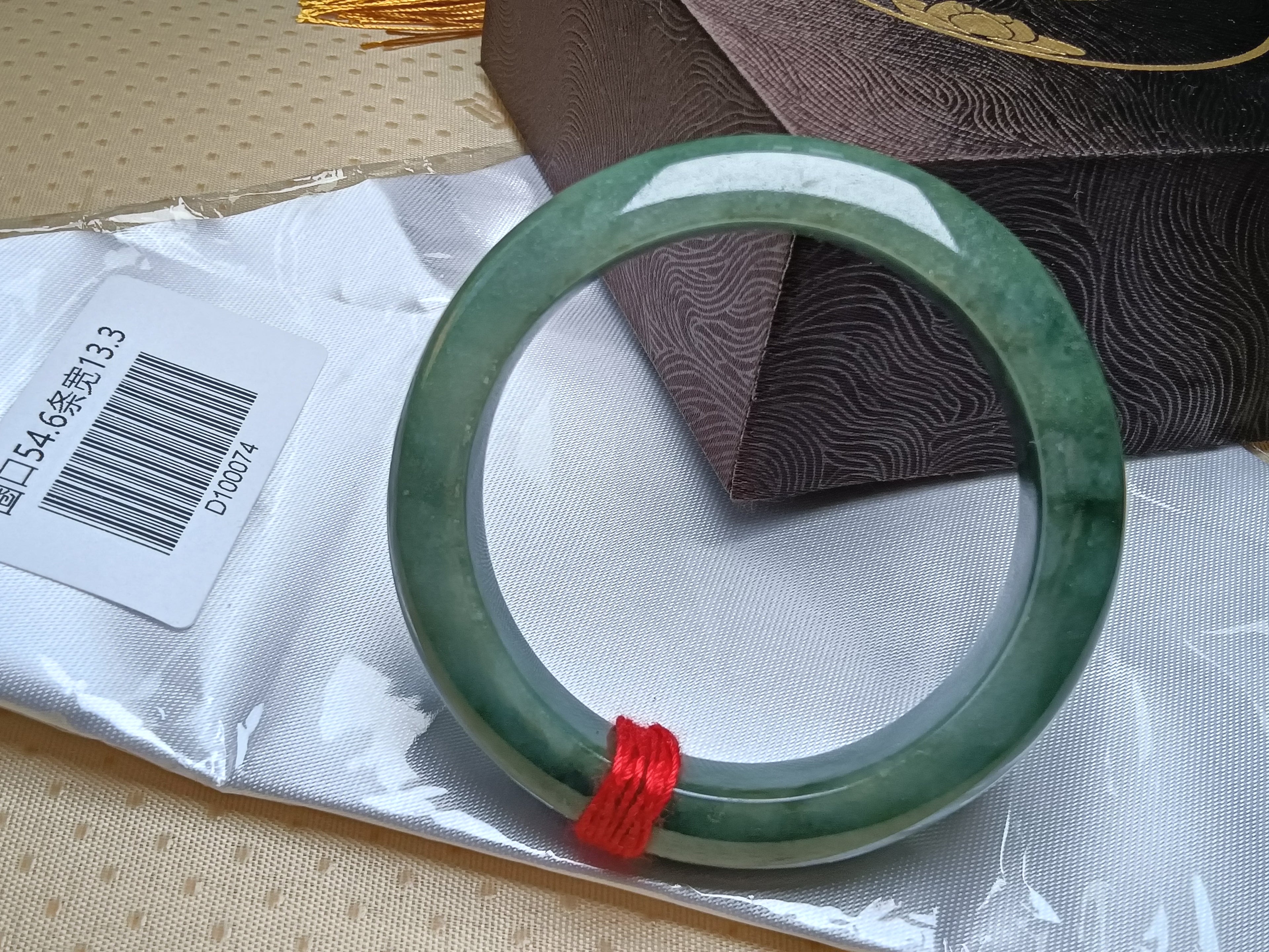 Watery Full Apple Green Nature Type-A Jadeite Bangles (Size:54-55mm)