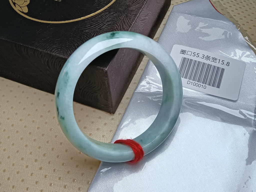 Lavender&Green with Floating Flower Burmese JGIA Certified Jadeite Bangle (Size:55-56mm)