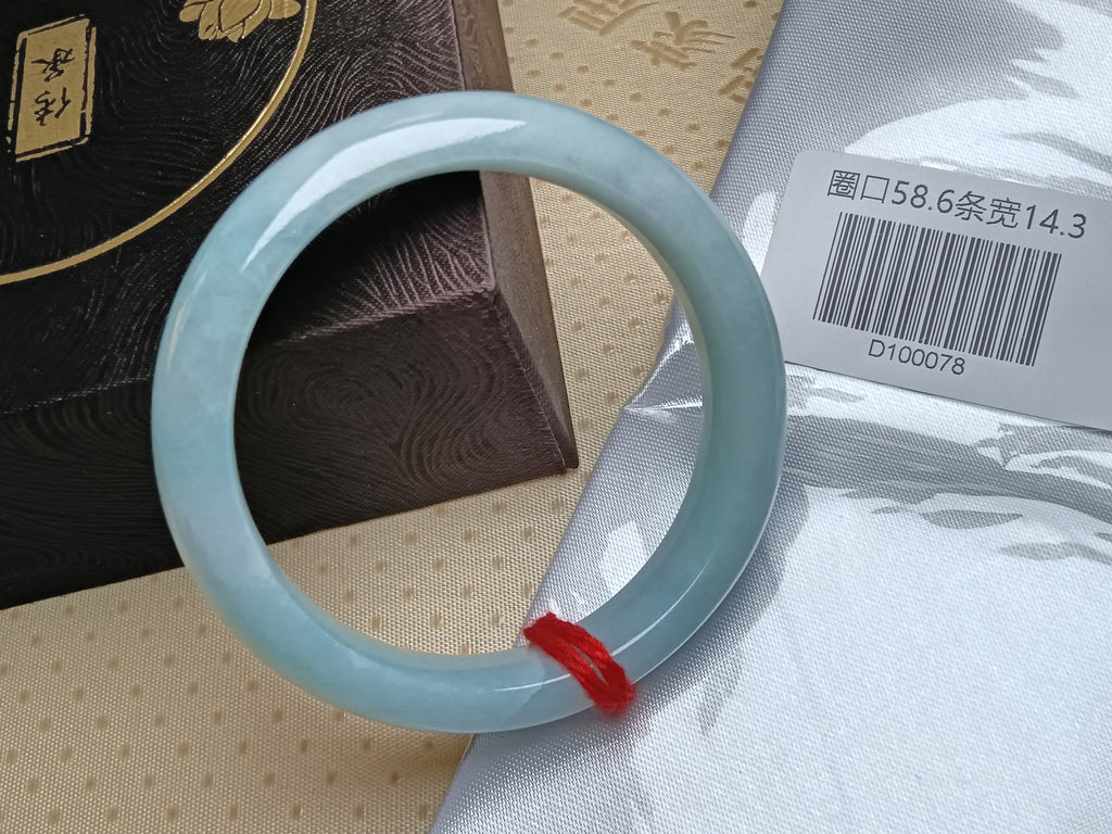 Watery Full Apple Green Nature Type-A Jadeite Bangles (Size:58-59mm)