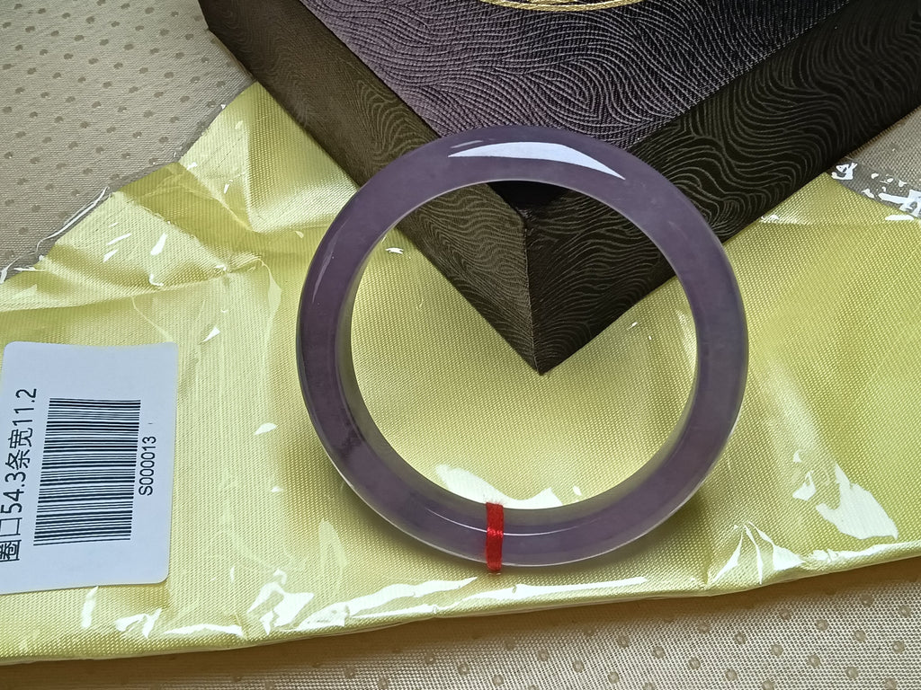 Pure Icy Lavender Natural Burmess Type-A Jadeite Bangles (Size:54.3mm) #S013
