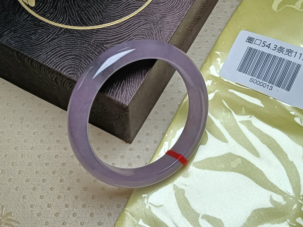 Pure Icy Lavender Natural Burmess Type-A Jadeite Bangles (Size:54.3mm) #S013