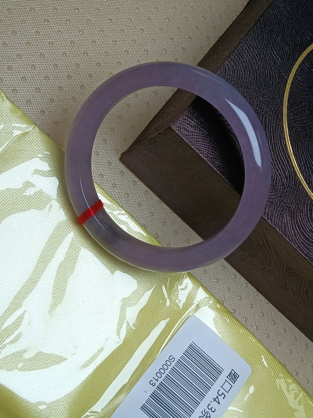 Pure Icy Lavender Natural Burmess Type-A Jadeite Bangles (Size:54.3mm) #S013