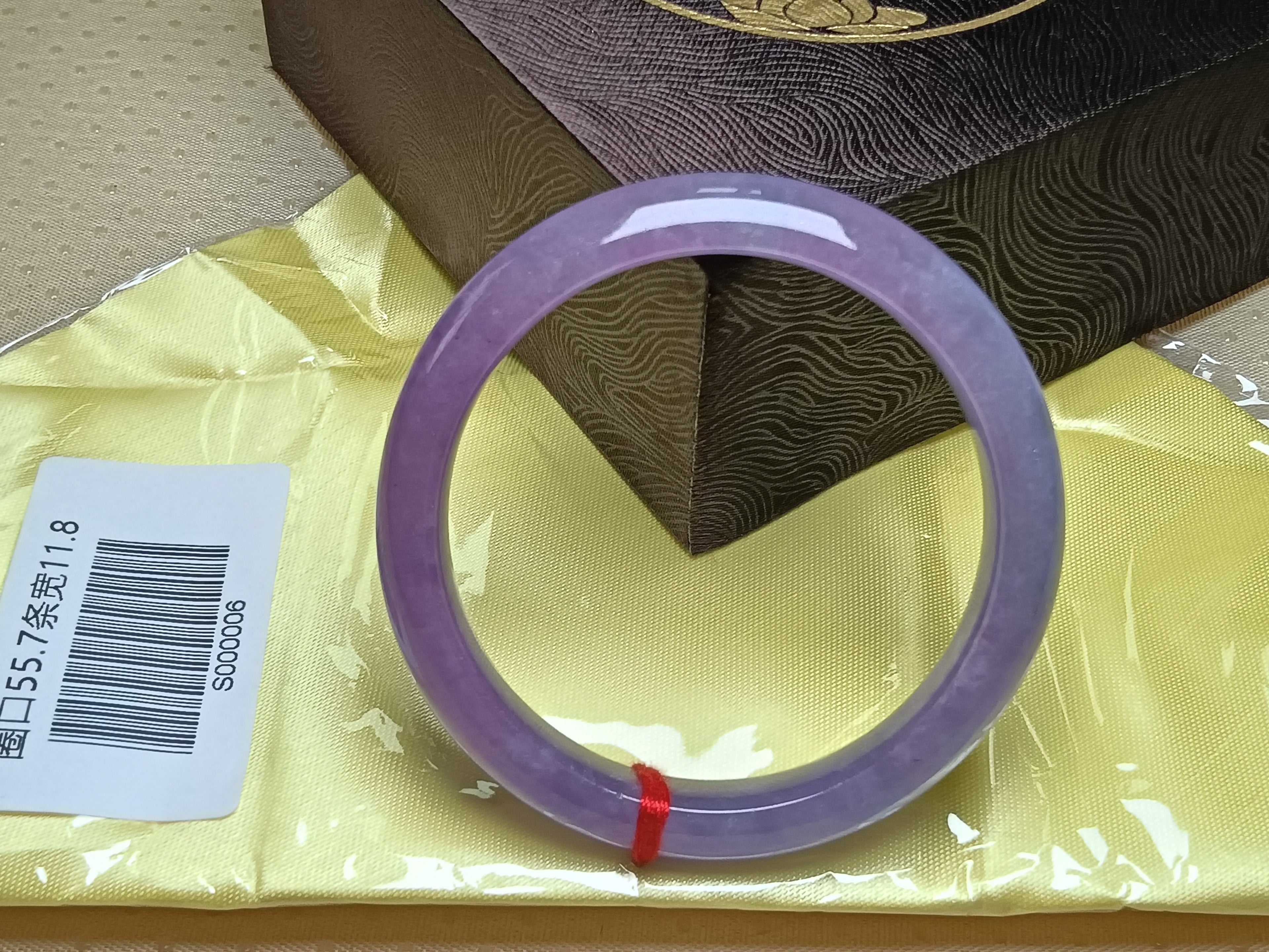 Clear Icy Full Lavender Natural Burmess Type-A Jadeite Bangles (Size:55-56mm) #S006