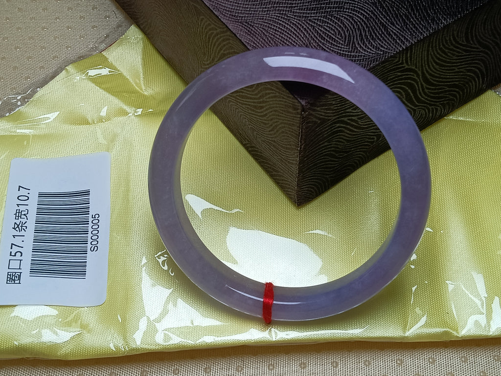 Buttery Full Lavender Natural Burmess Type-A Jadeite Bangles (Size:56-57mm) #S005