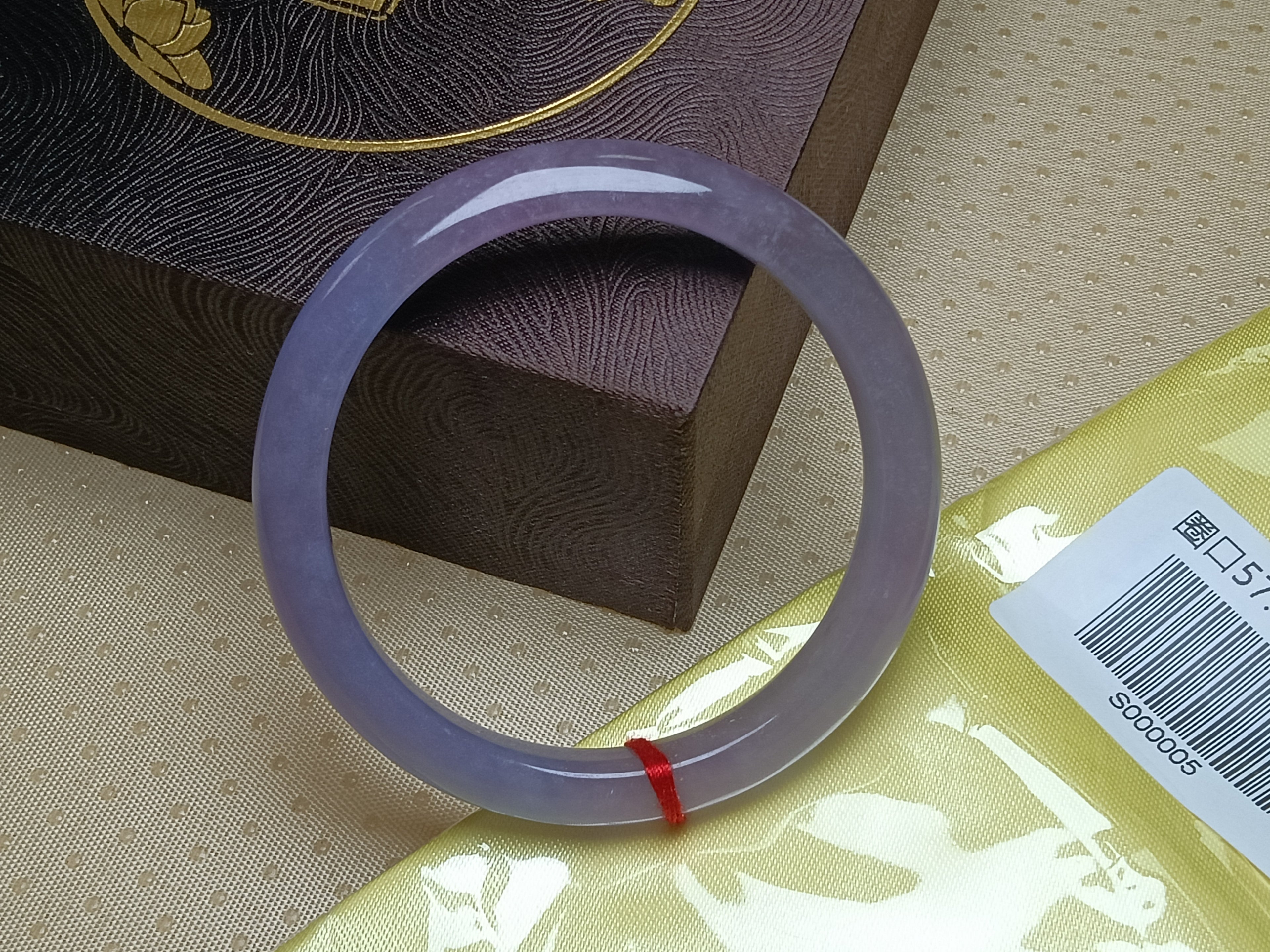 Buttery Full Lavender Natural Burmess Type-A Jadeite Bangles (Size:56-57mm) #S005