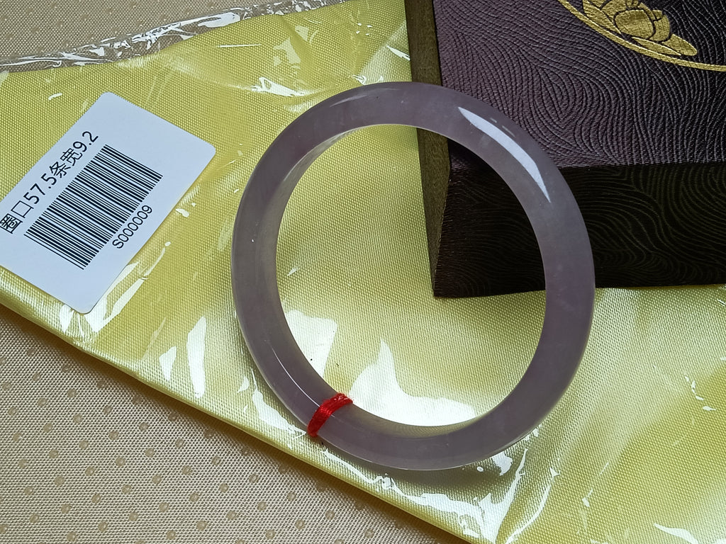 Oily Lavender Natural Burmess Type-A Jadeite Bangles (Size:57-58mm) #S009