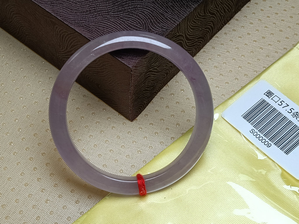 Oily Lavender Natural Burmess Type-A Jadeite Bangles (Size:57-58mm) #S009