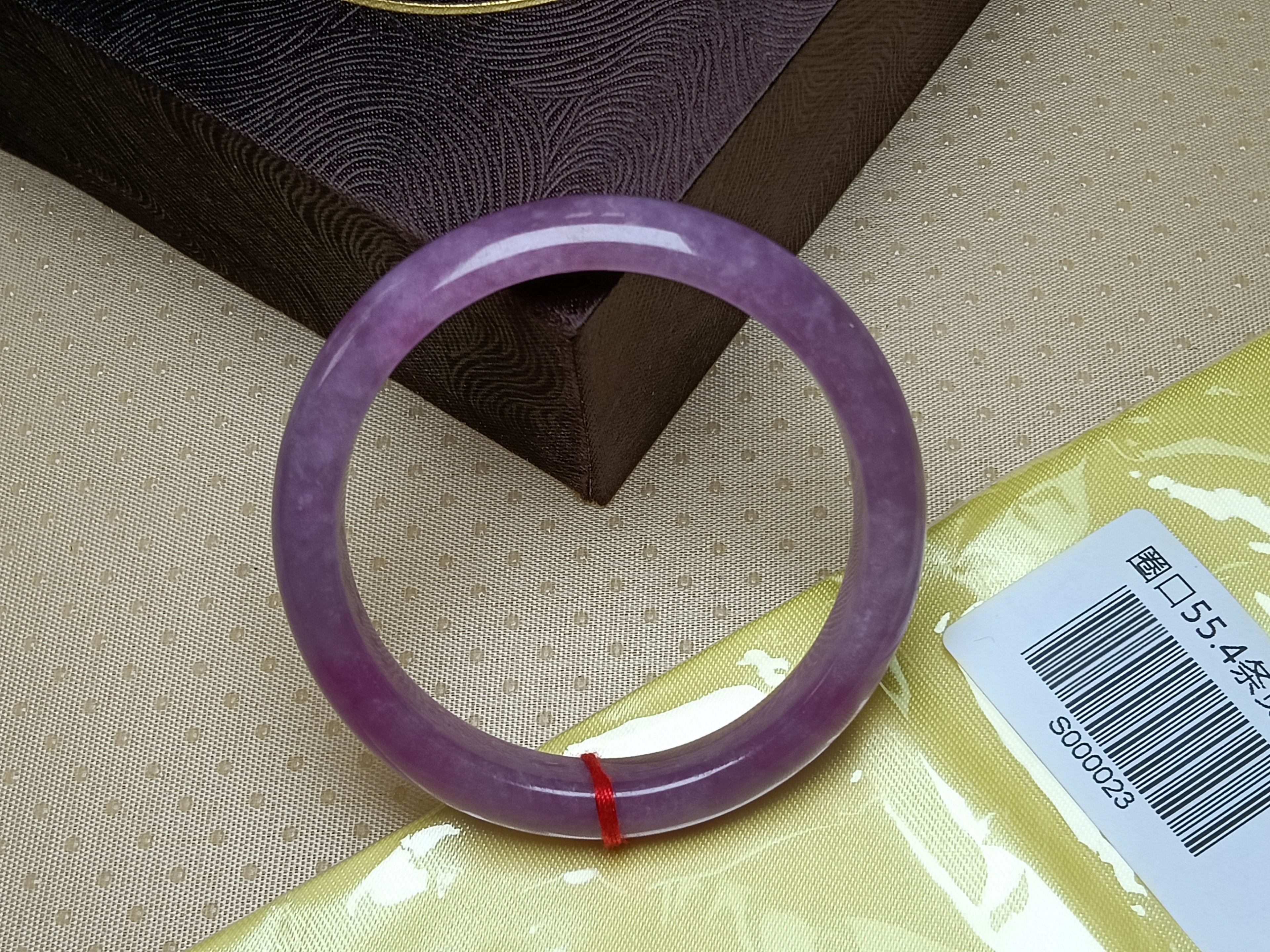 Watery Vibrant Lavender Natural Burmess Type-A Jadeite Bangles (Size:55-56mm) #S023