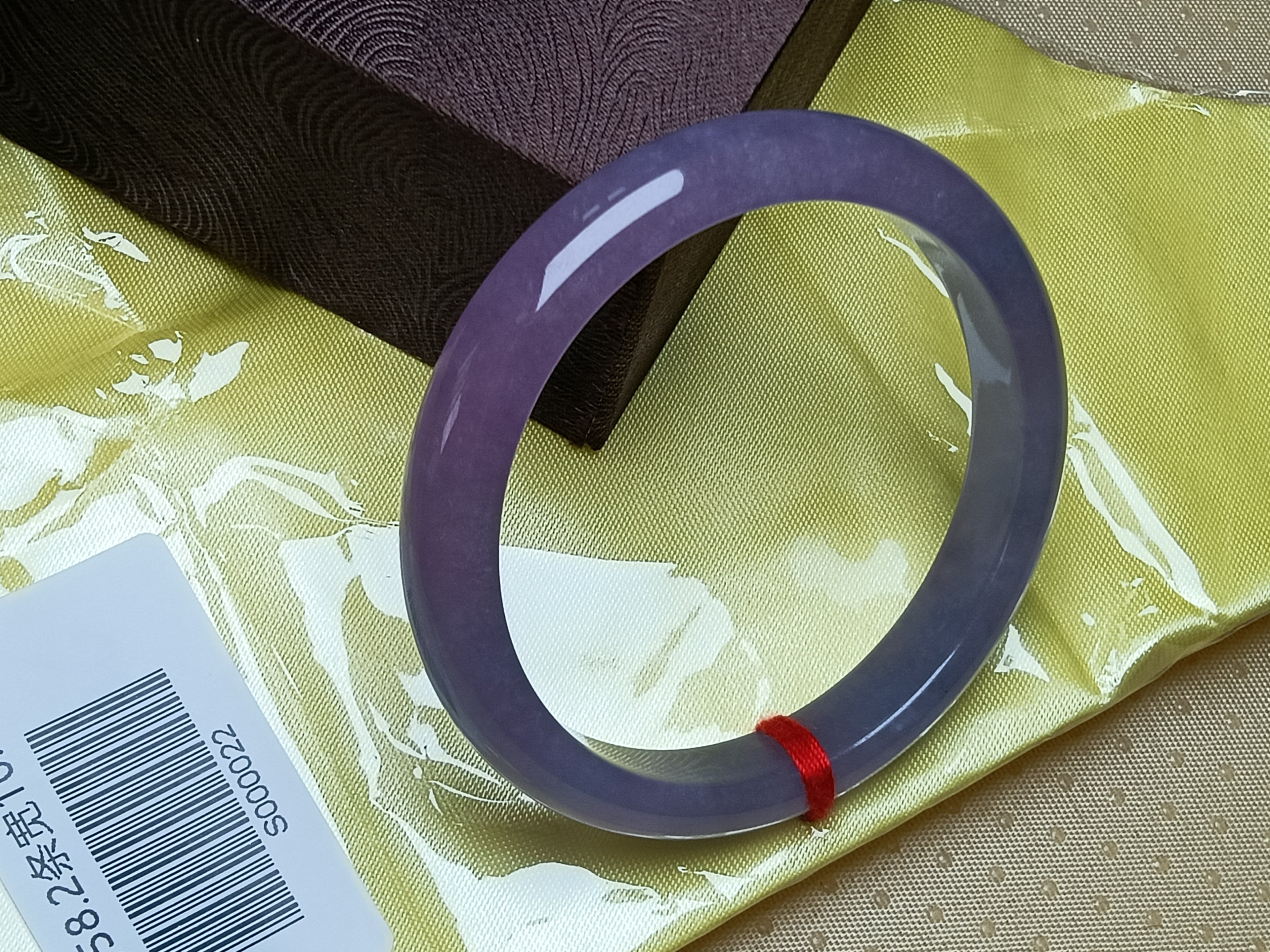 Watery Dark Lavender Natural Burmess Type-A Jadeite Bangles (Size:57-58mm) #S022