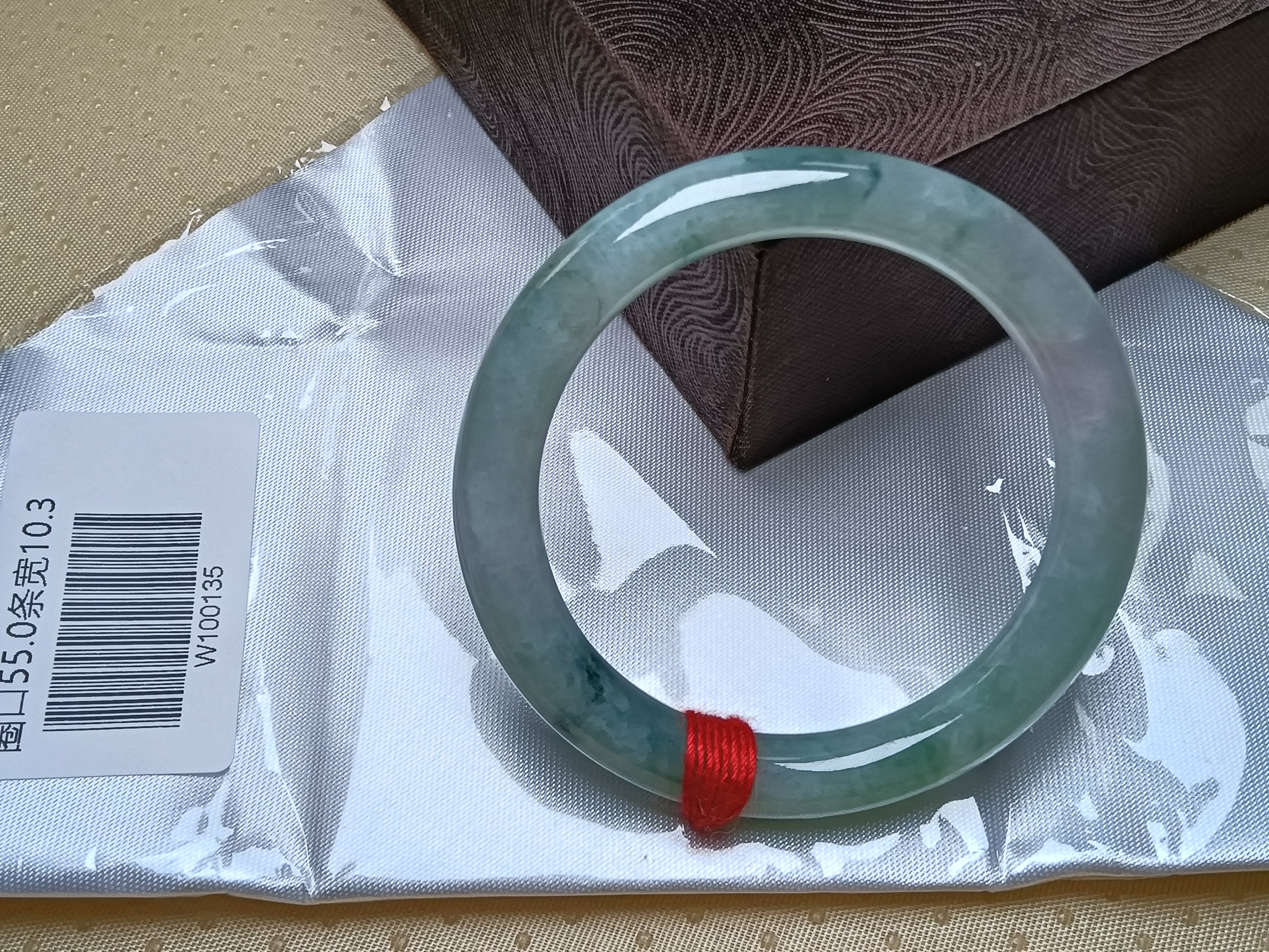 Full Light Green with Floating Flower Nature Type-A Jadeite Bangles (Size:55mm) #W135