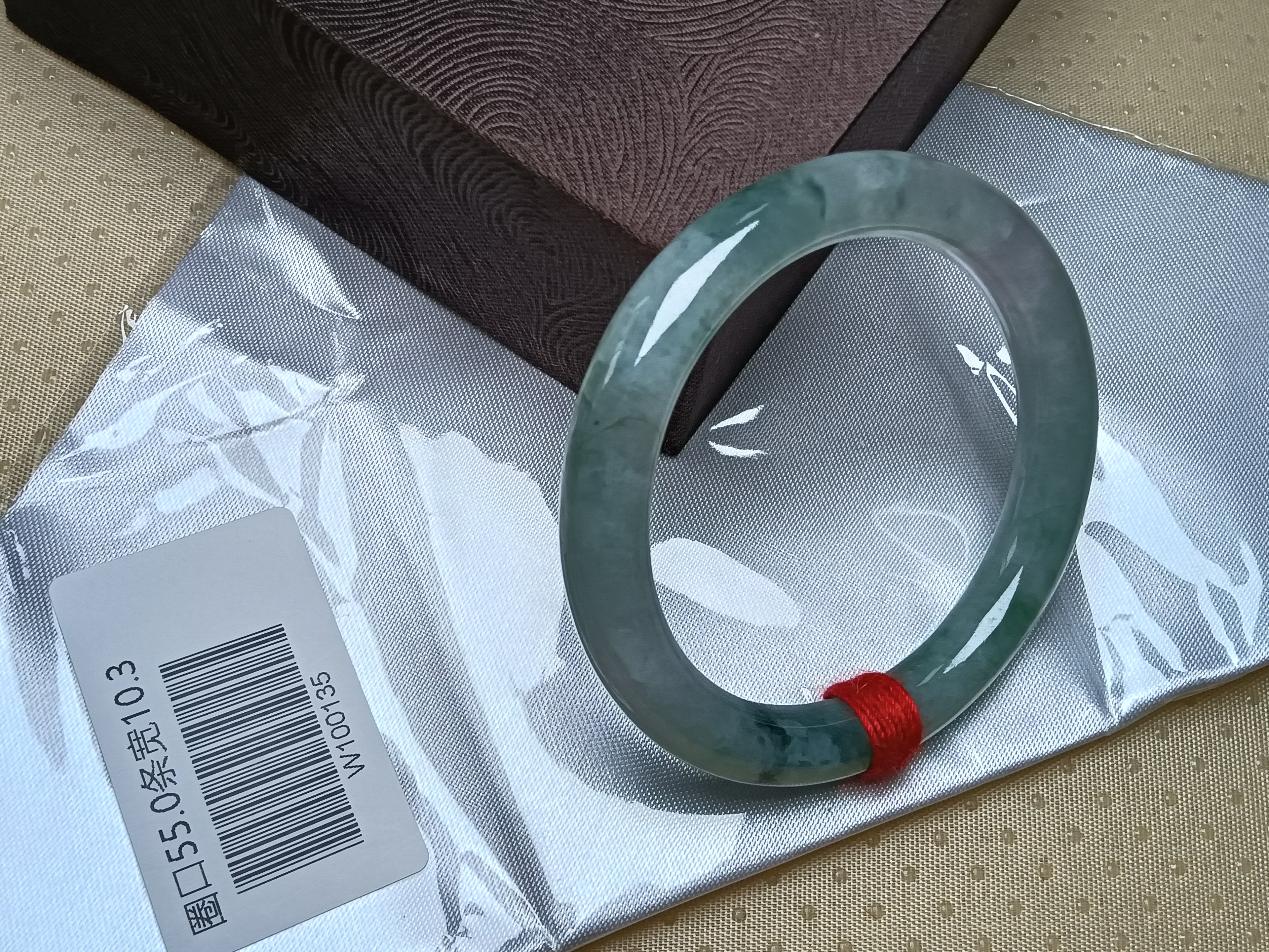 Full Light Green with Floating Flower Nature Type-A Jadeite Bangles (Size:55mm) #W135