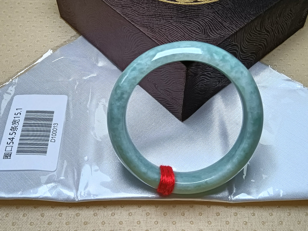Icy Full Apple Green Nature Type-A Jadeite Bangles (Size:54-55mm)