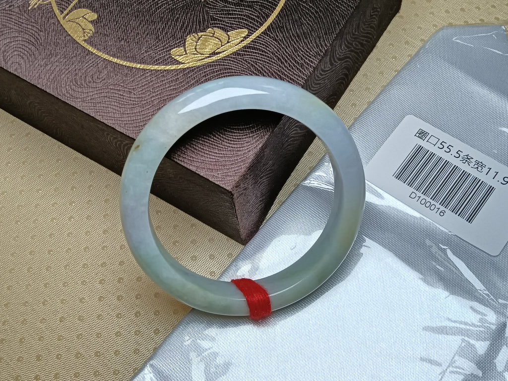 Lavender&Green with Floating Flower Burmese JGIA Certified Jadeite Bangle (Size:55-56mm)