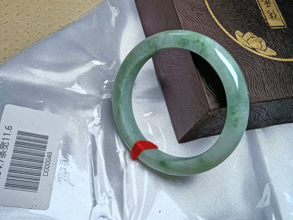 Icy Full Apple Green Nature Type-A Jadeite Bangles (Size:54-55mm)