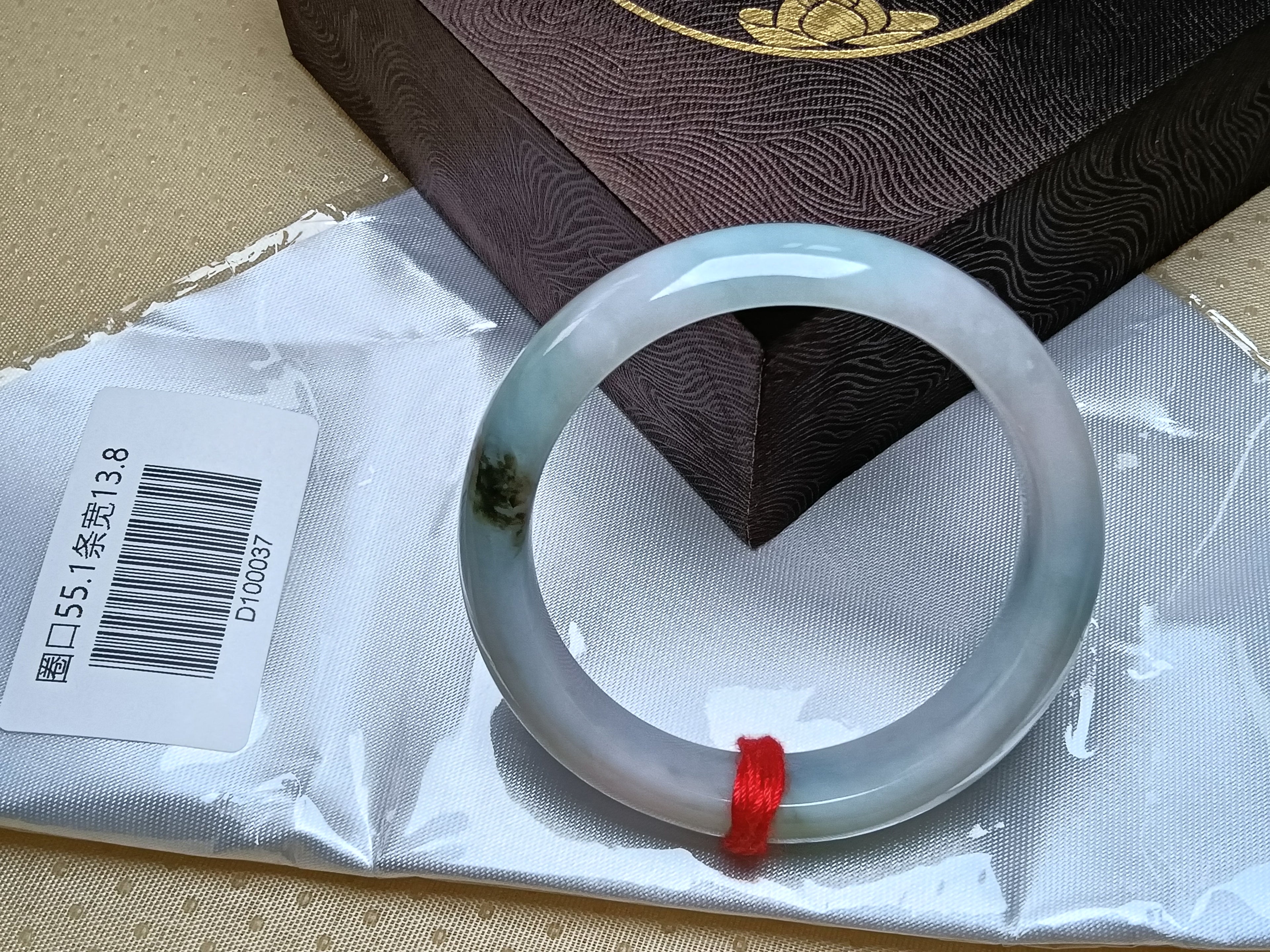 Lavender&Green with Floating Flower Burmese JGIA Certified Jadeite Bangle (Size:55-56mm)