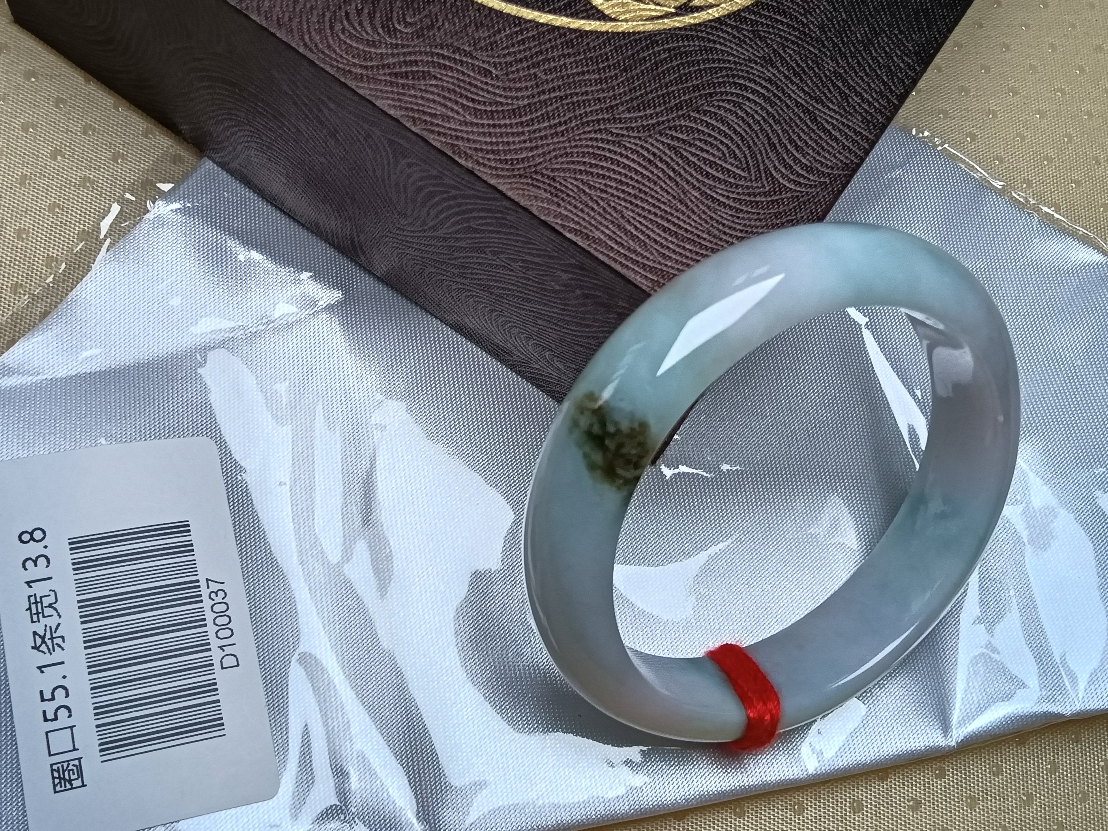 Lavender&Green with Floating Flower Burmese JGIA Certified Jadeite Bangle (Size:55-56mm)