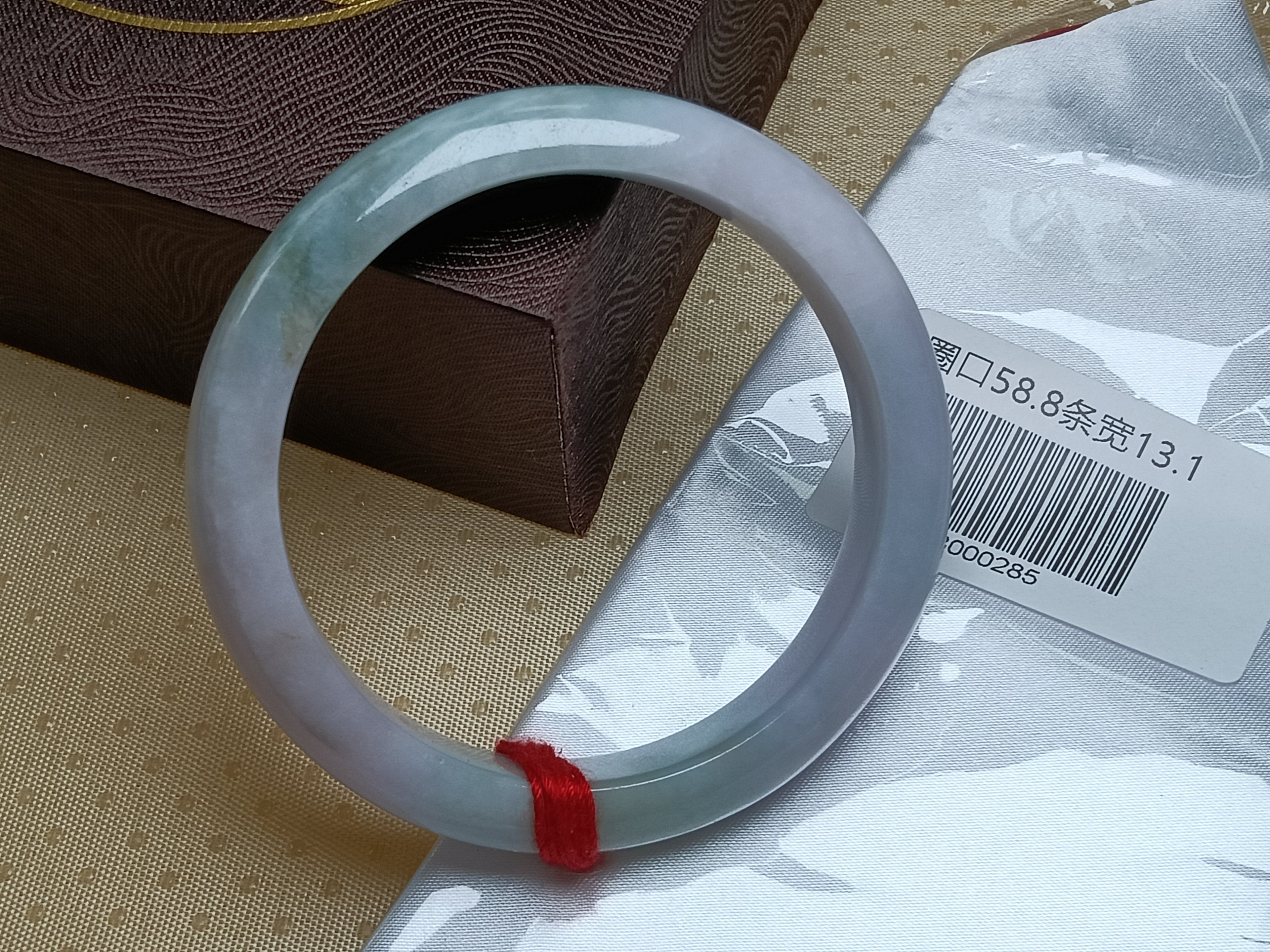 Spring Color Lavender &Green with Floating Flower Nature Type-A Jadeite Bangles (Size:58-59mm)